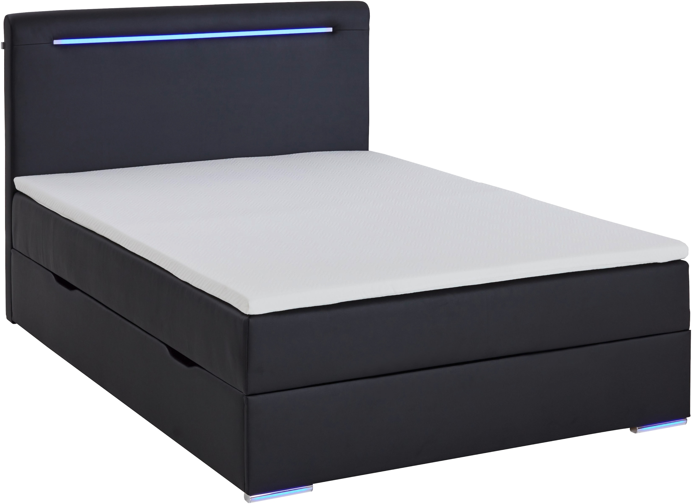 meise.möbel Boxbett »Candela inkl. Bettkasten, Topper & LED-Beleuchtung an Kopfteil & Füßen«