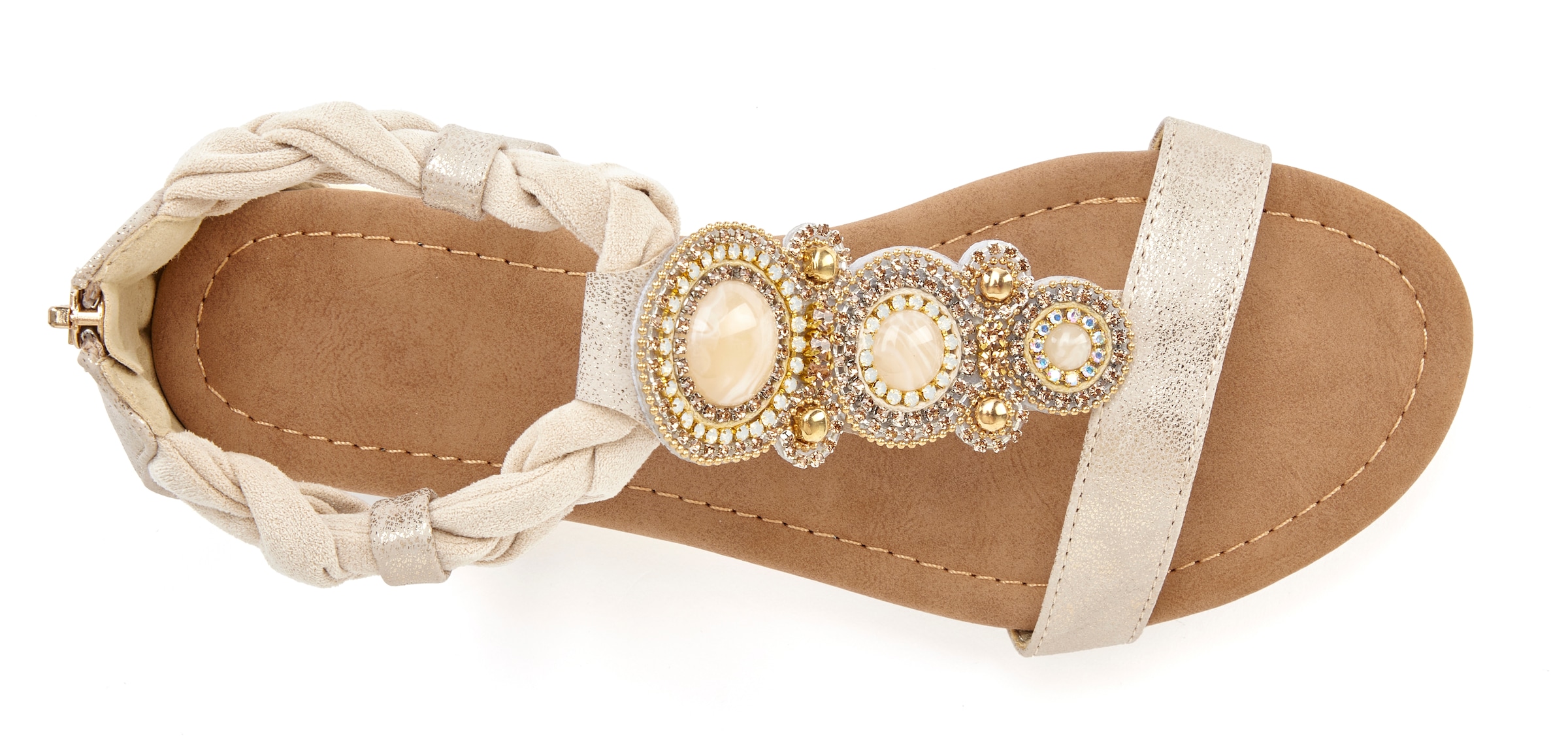 Vivance Sandale »Sandalette, Sommerschuh, offener Schuh«, mit Glitzersteinchen VEGAN