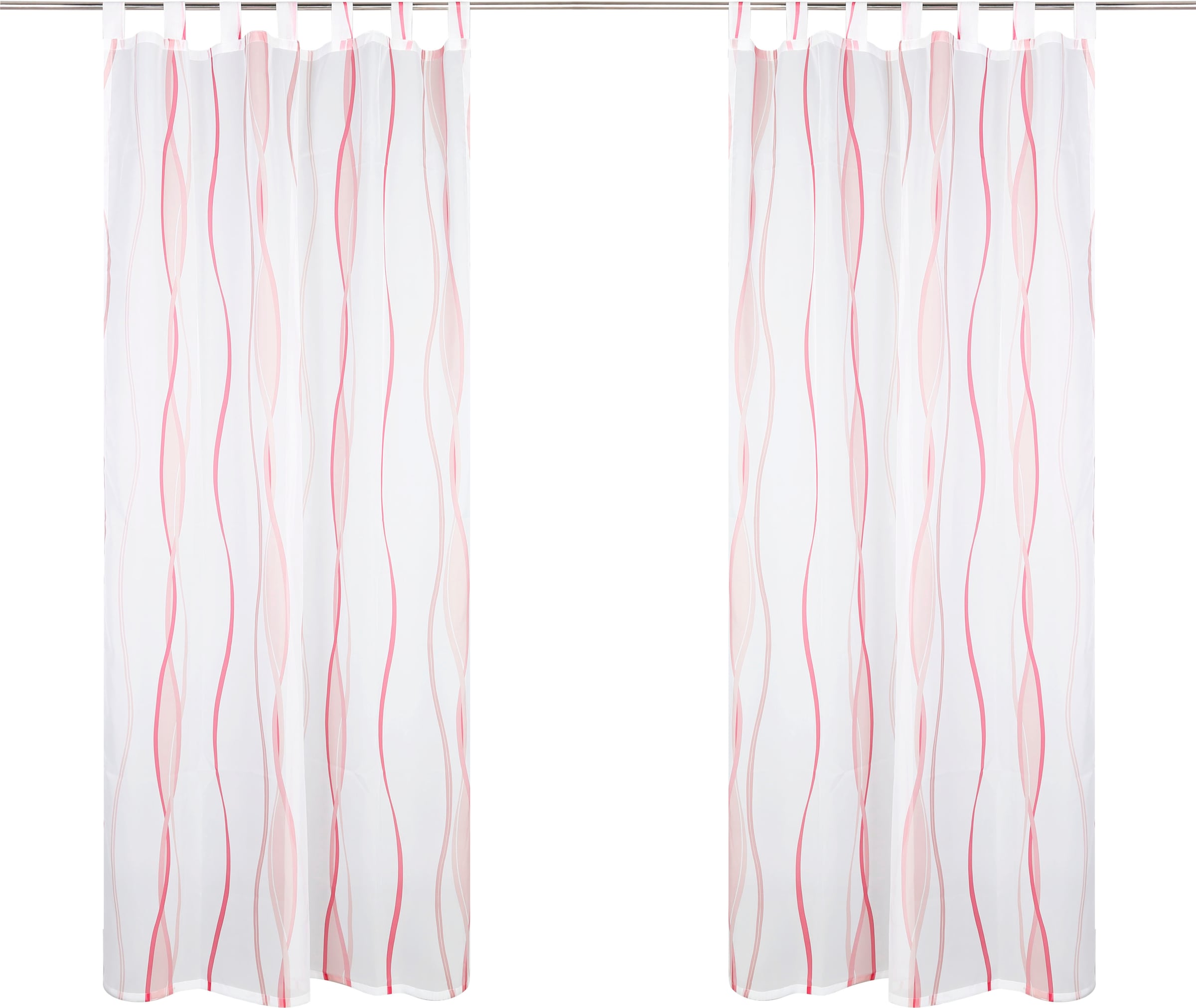my home Gardine »DIMONA«, (2 St.), 2-er Set, Voile, Polyester, Wellen