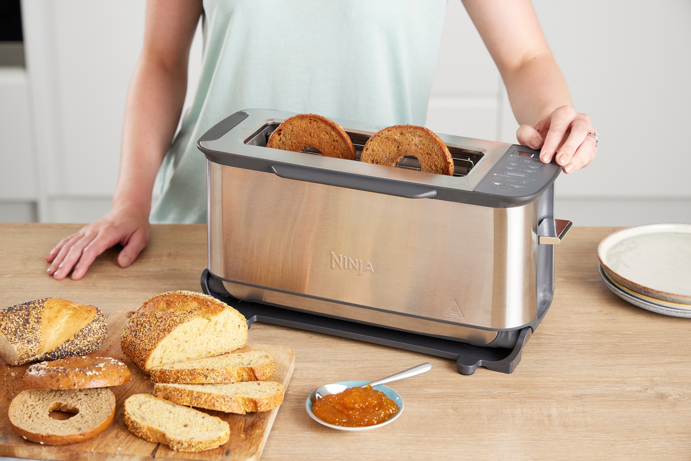 NINJA Toaster »ST202EU Ninja Foodi«, 1 Schlitz, 2400 W, 2-in-1 Toaster, Grill & Panini-Presse