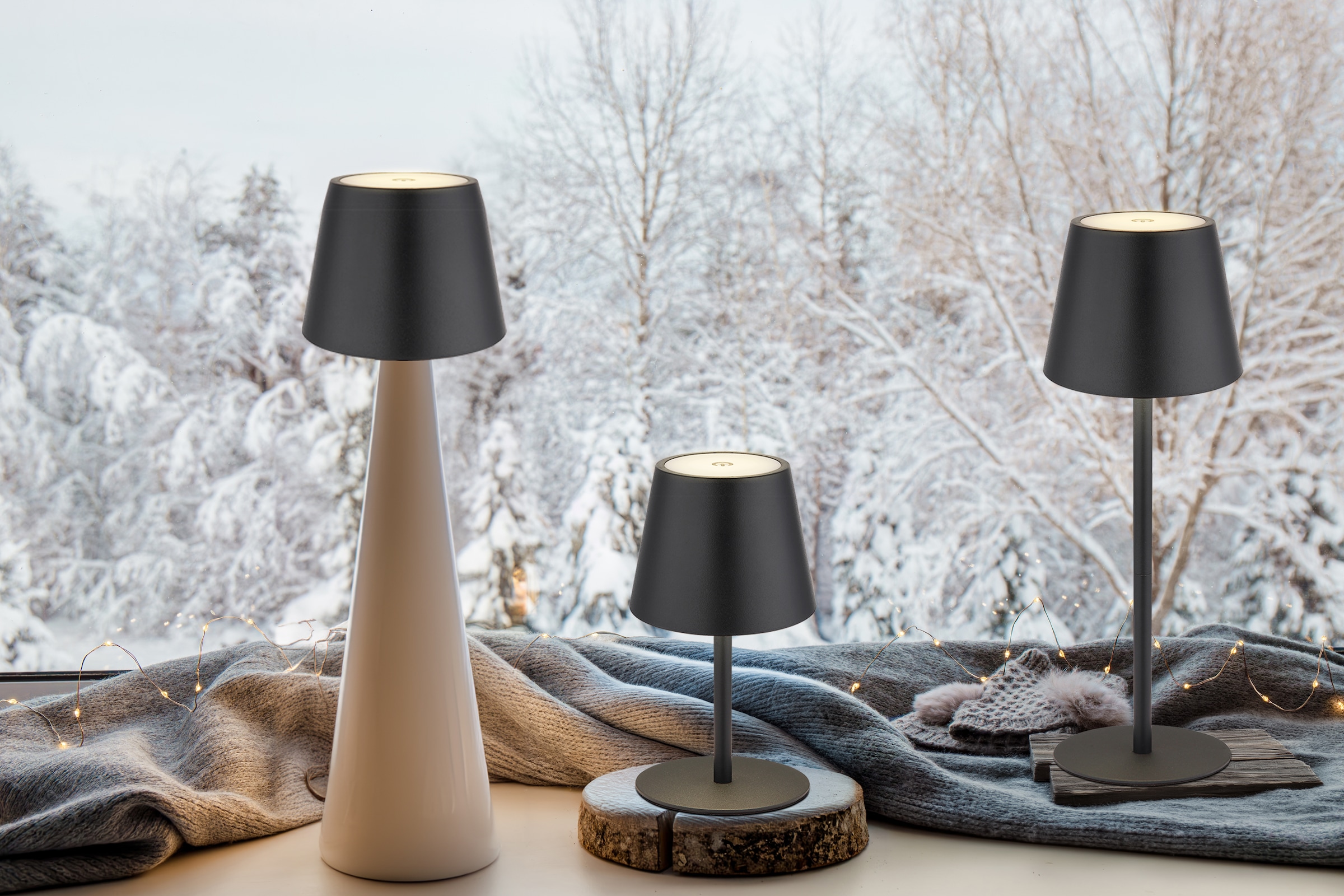 my home LED Tischleuchte »Alia Akkuleuchte« LED-Modul 1 Stk. warmweiß - kaltweiß stufenloser Touchdimmer, Farben fixierbar, USB-A 2.0 - USB-C,