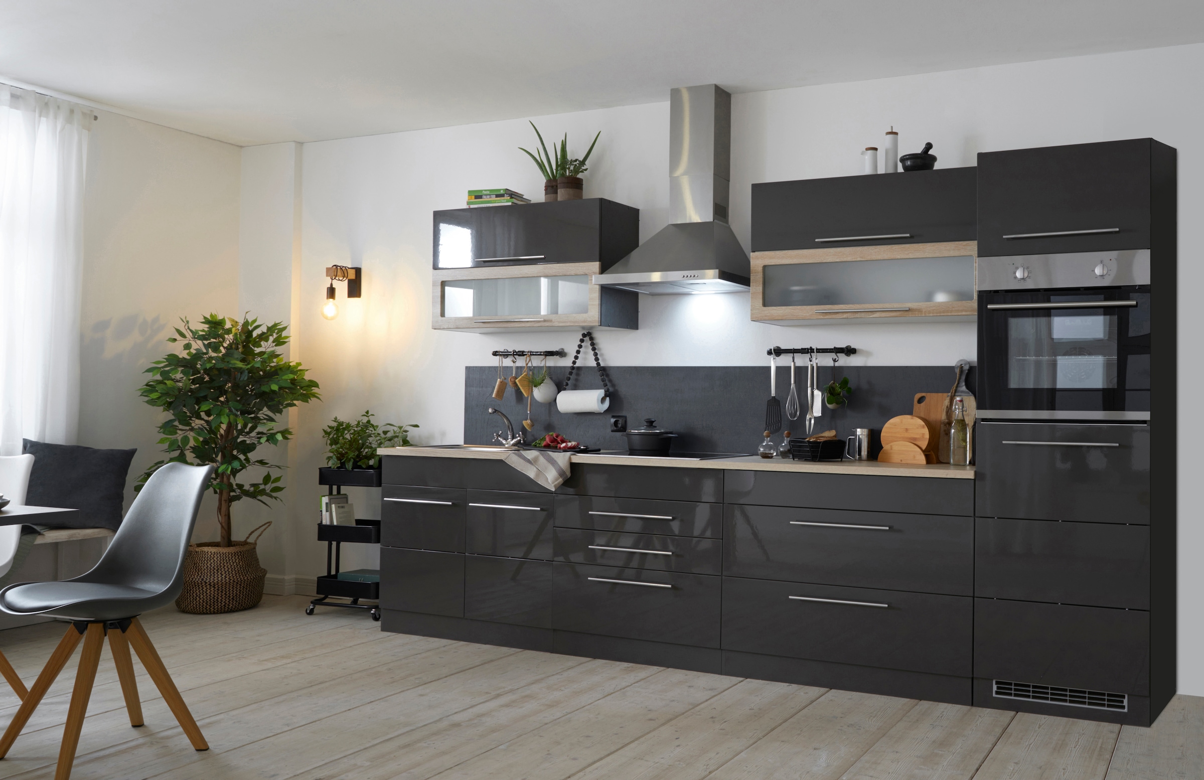 HELD MÖBEL Küchenzeile »Wien«, Breite 340 cm, wahlweise mit E-Geräten und Induktion