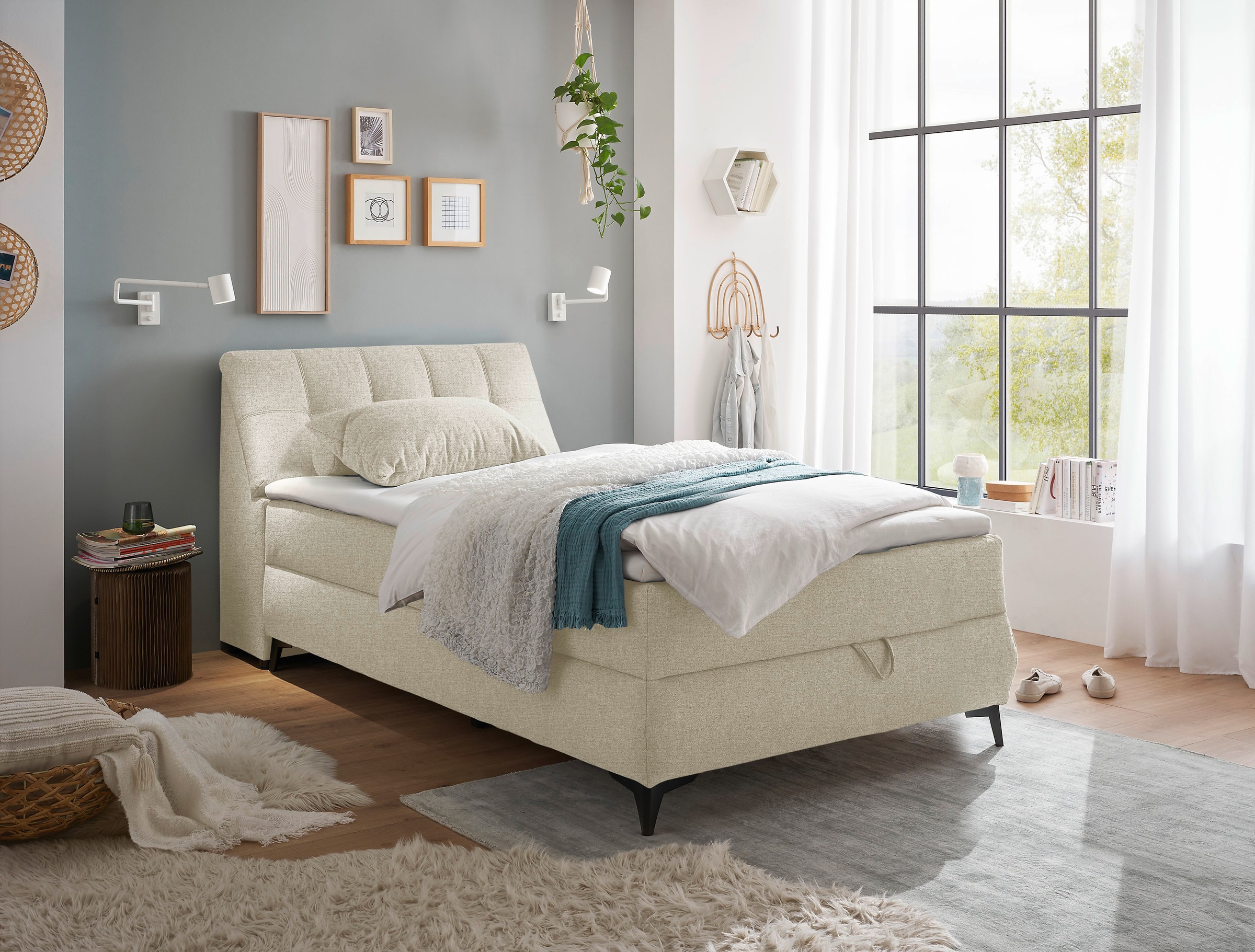 ED EXCITING DESIGN Boxbett »Atlantis«, mit Bettkasten und Stauraum im Kopfteil