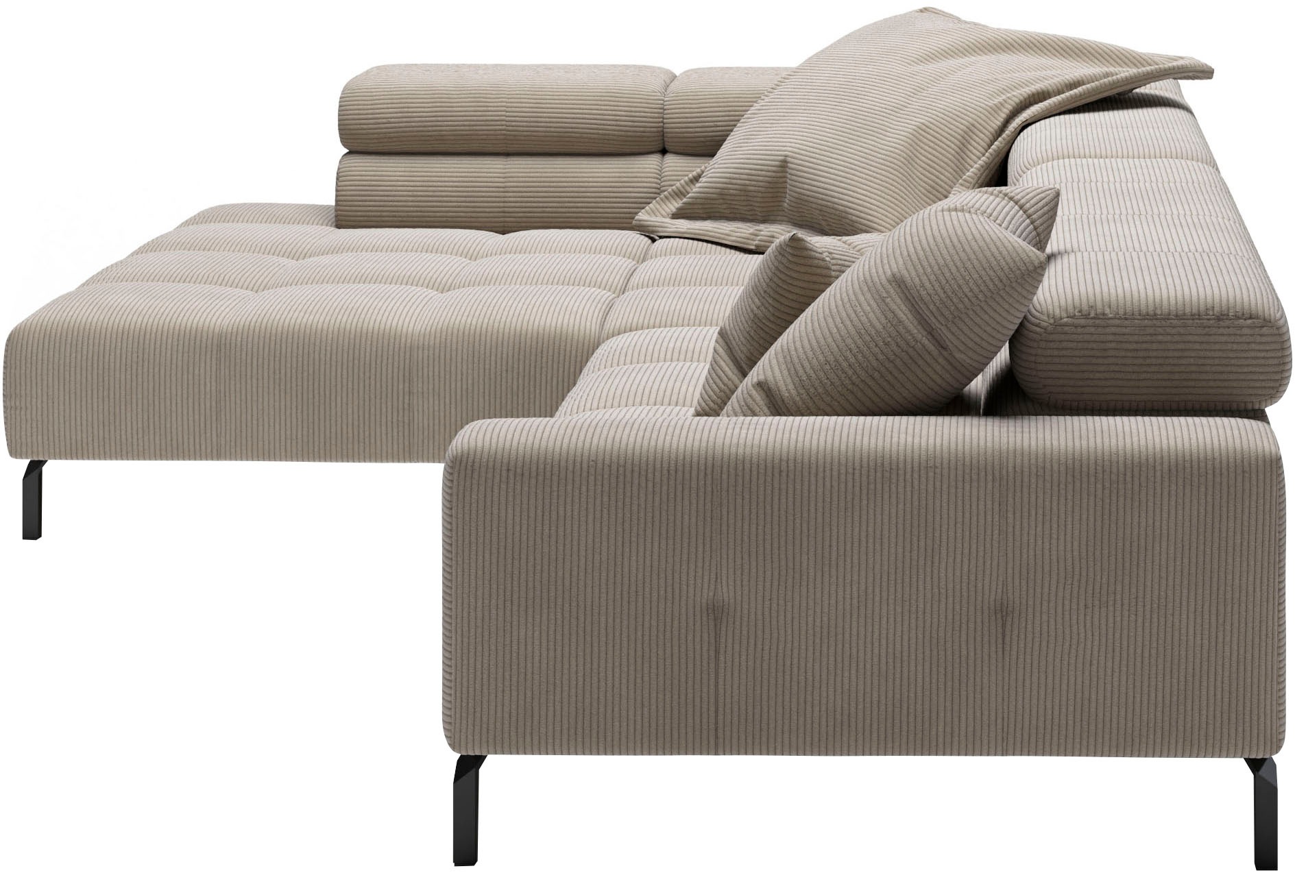 Places of Style Ecksofa »Cleveland, L-Form, incl. Kopfteilverstellung, Breite 311 cm«, wahlweise elektrischer Sitzvorzug