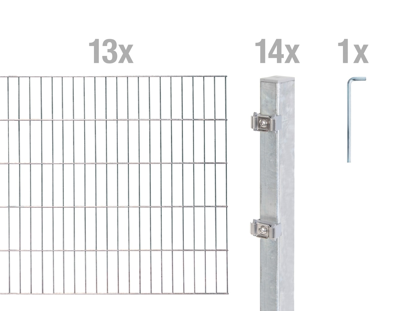 Alberts Doppelstabmattenzaun "Grundset" Höhe: 80-200 cm, Gesamtlänge: 4-30 m, zum Einbetonieren