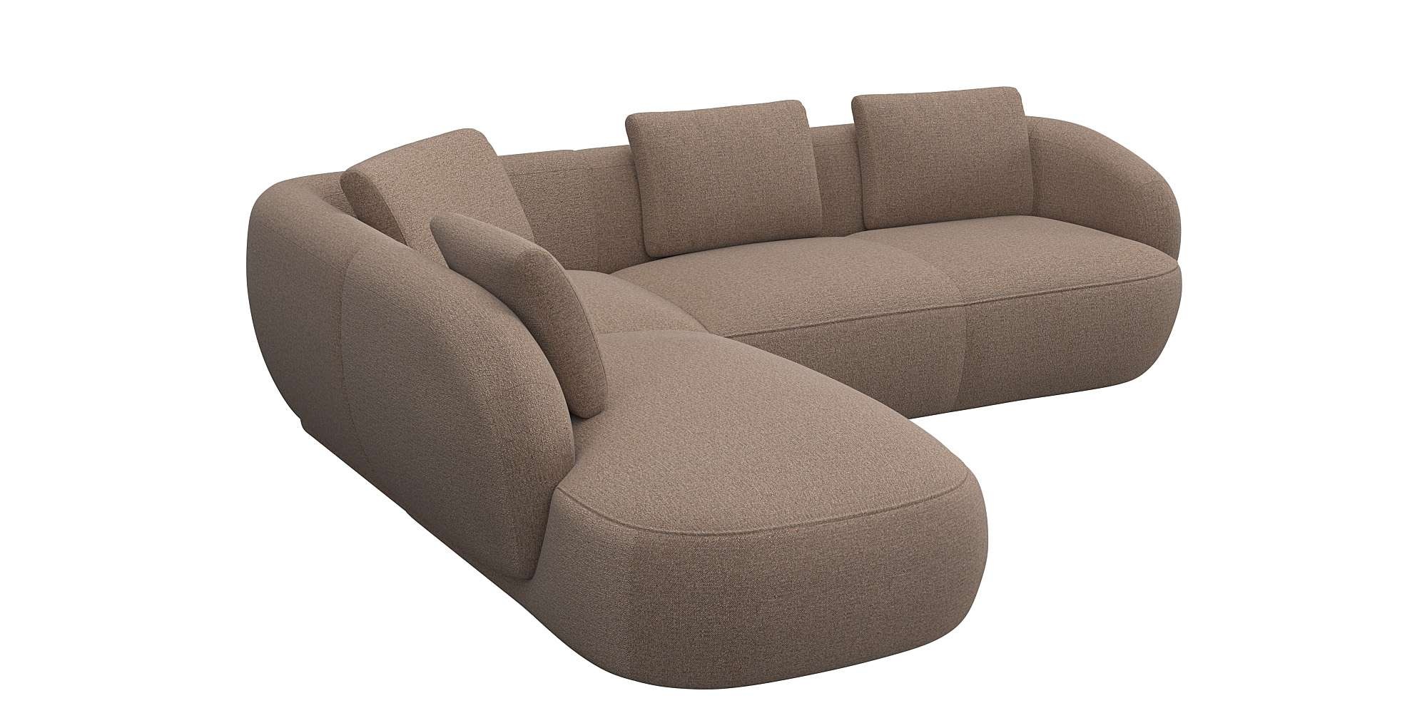 FLEXLUX Ecksofa "Torino, rund, L-Form, Sofa-Ecke mit Ottomane" Modernes, or günstig online kaufen