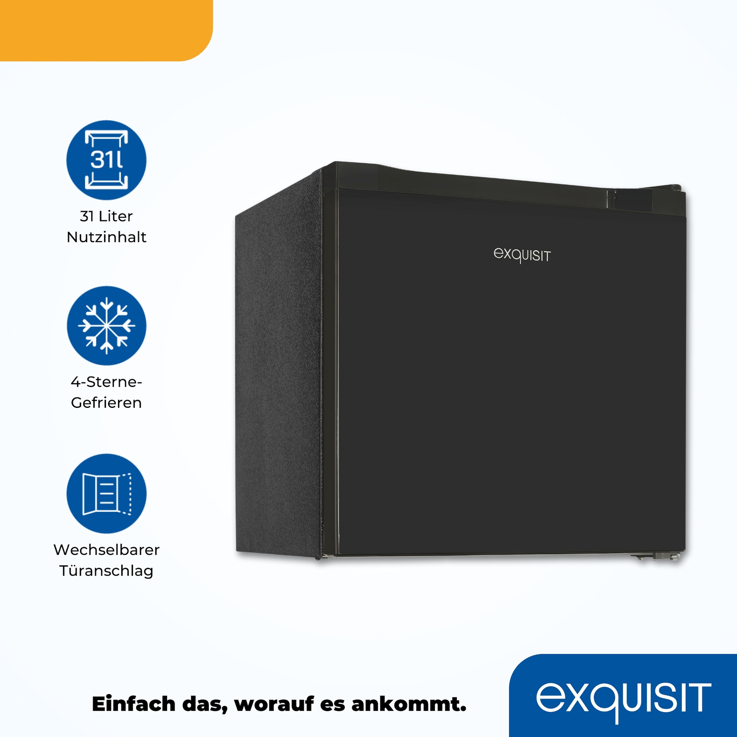 exquisit Gefrierschrank »GB40-050C schwarz«, 49,5 cm hoch, 47,5 cm breit, Mini Gefrierschrank