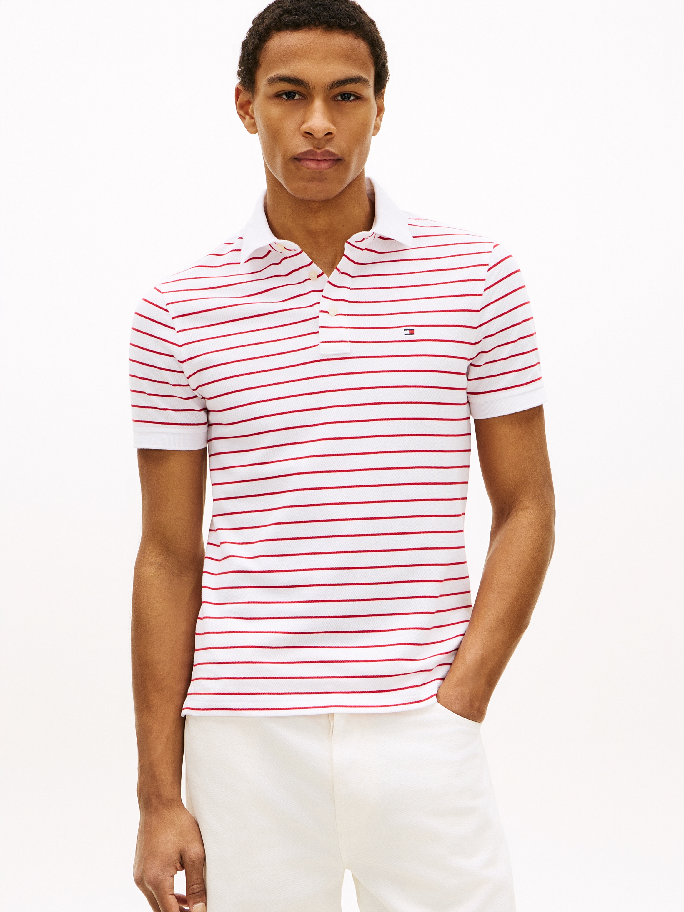 Tommy Hilfiger Poloshirt "1985 SLIM POLO" Markenstickerei, aus Baumwoll-Piq günstig online kaufen
