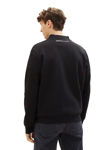 TOM TAILOR Denim Sweatjacke, mit Print-Logo auf der Rückseite