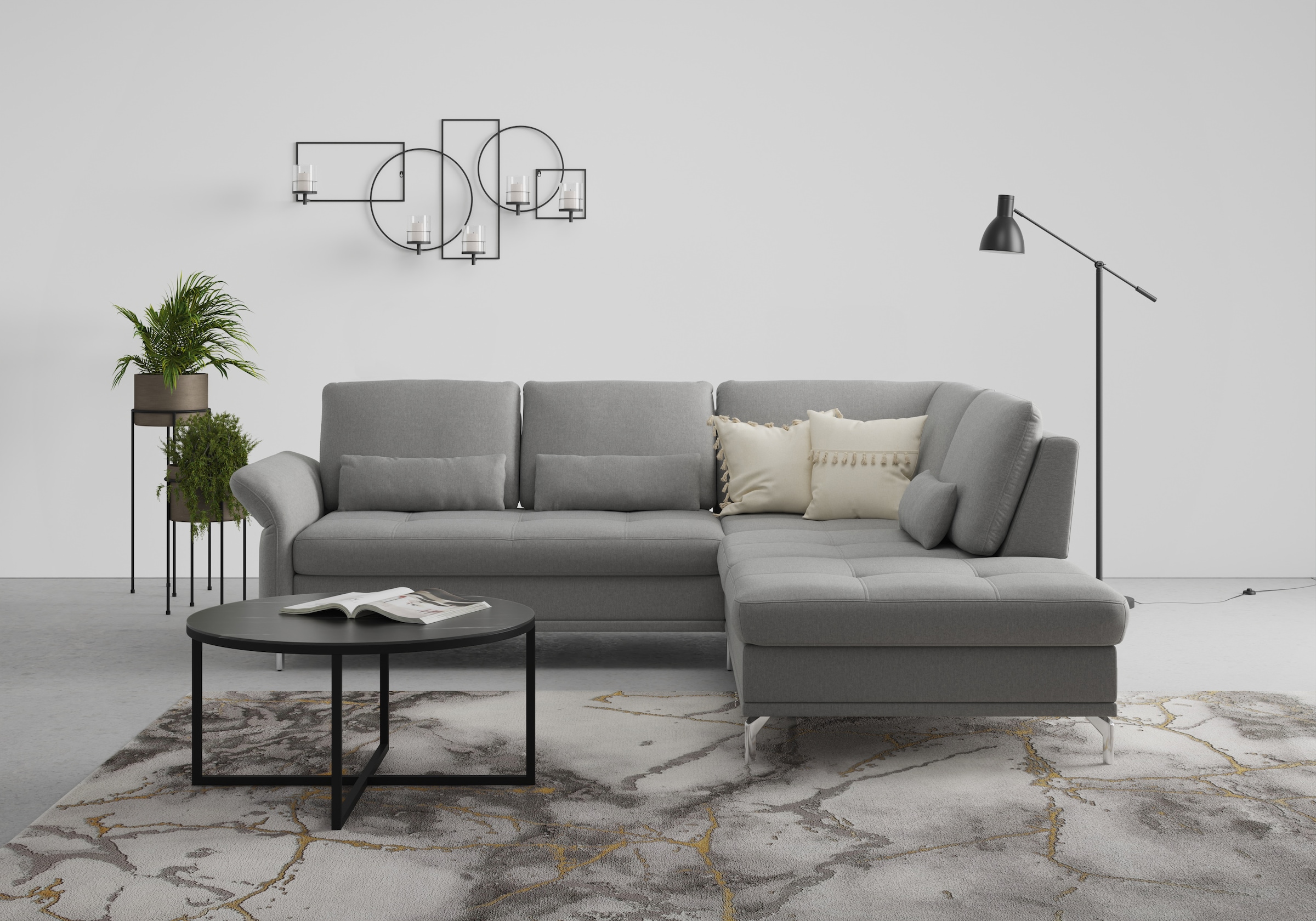 Home affaire Ecksofa "Palm Beach L-Form" Federkern, mit Sitztiefenverstellu günstig online kaufen