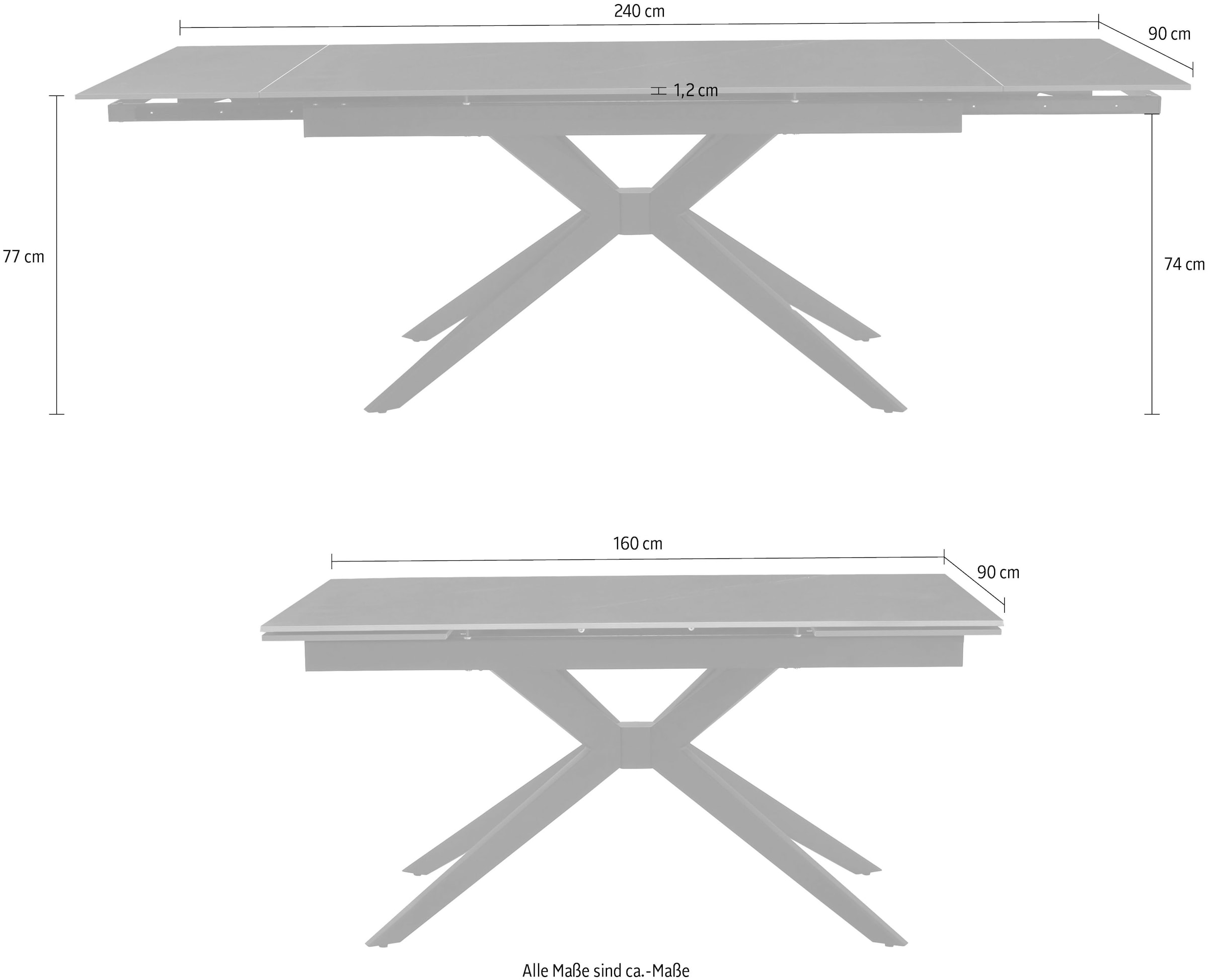 Jockenhöfer Gruppe Esstisch »Campus« ausziehbar (160-240x90 cm), Keramiktischplatte, Synchronauszug