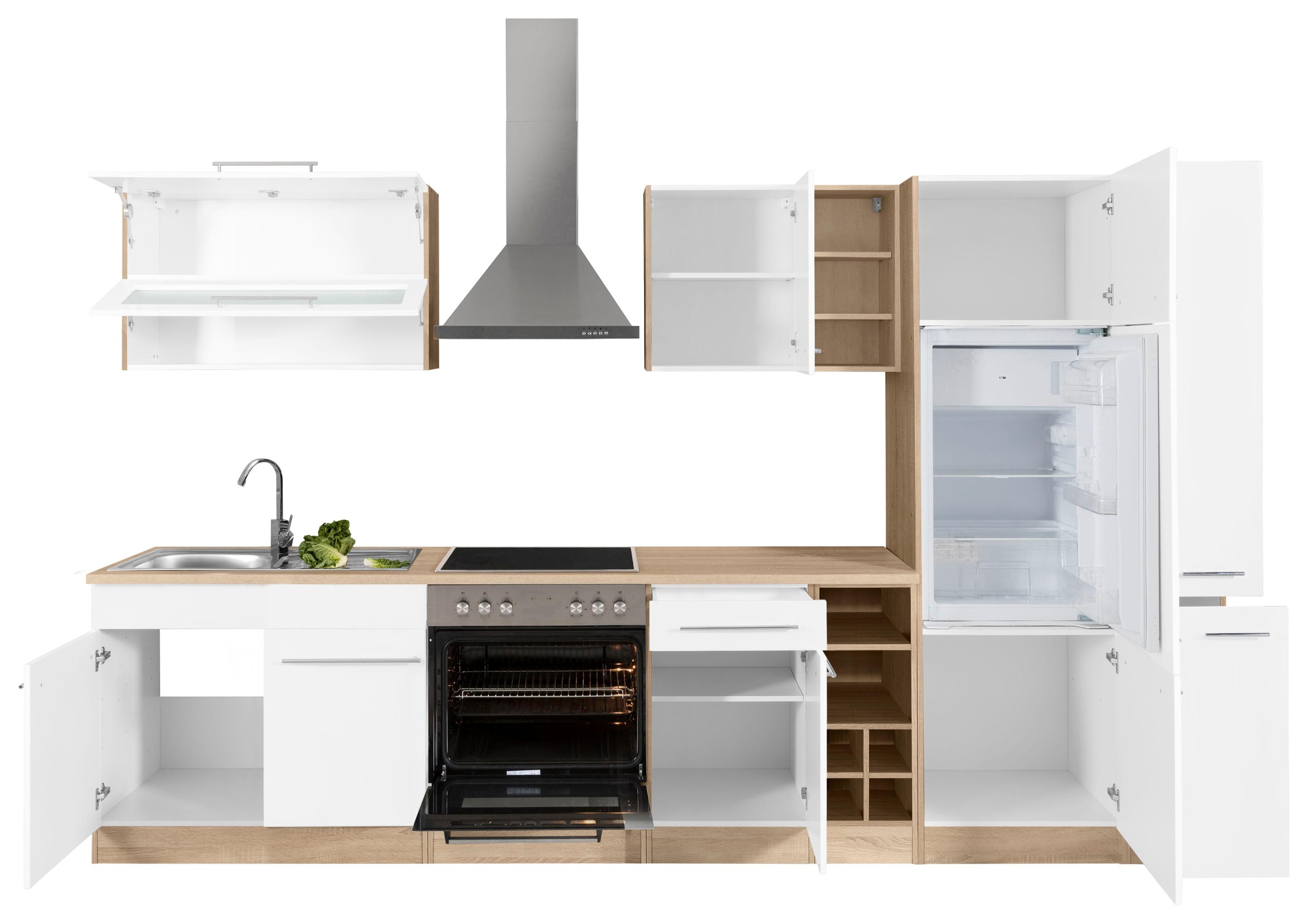 KOCHSTATION Küchenzeile »KS-Eton« ohne E-Geräte, Breite 330 cm