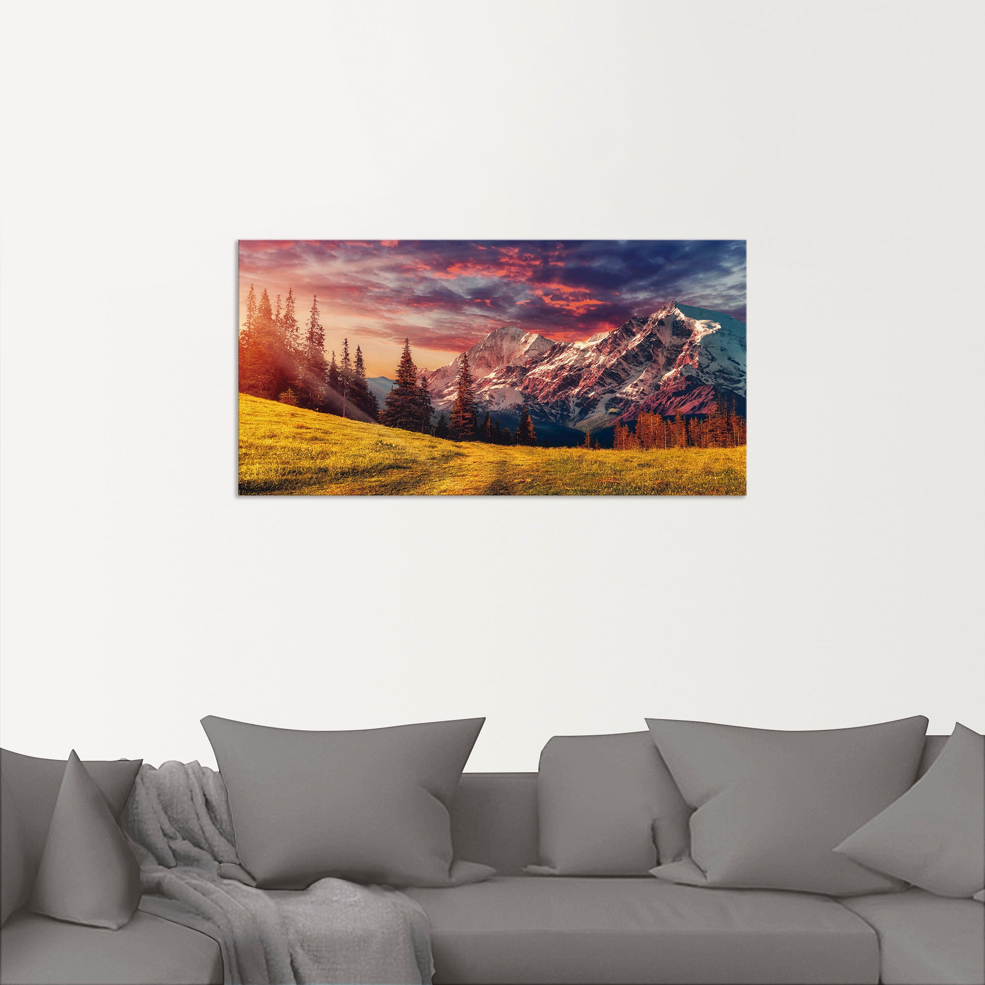 Artland Wandbild "Alpines Hochland", Berge & Alpenbilder, (1 St.), als Alub günstig online kaufen