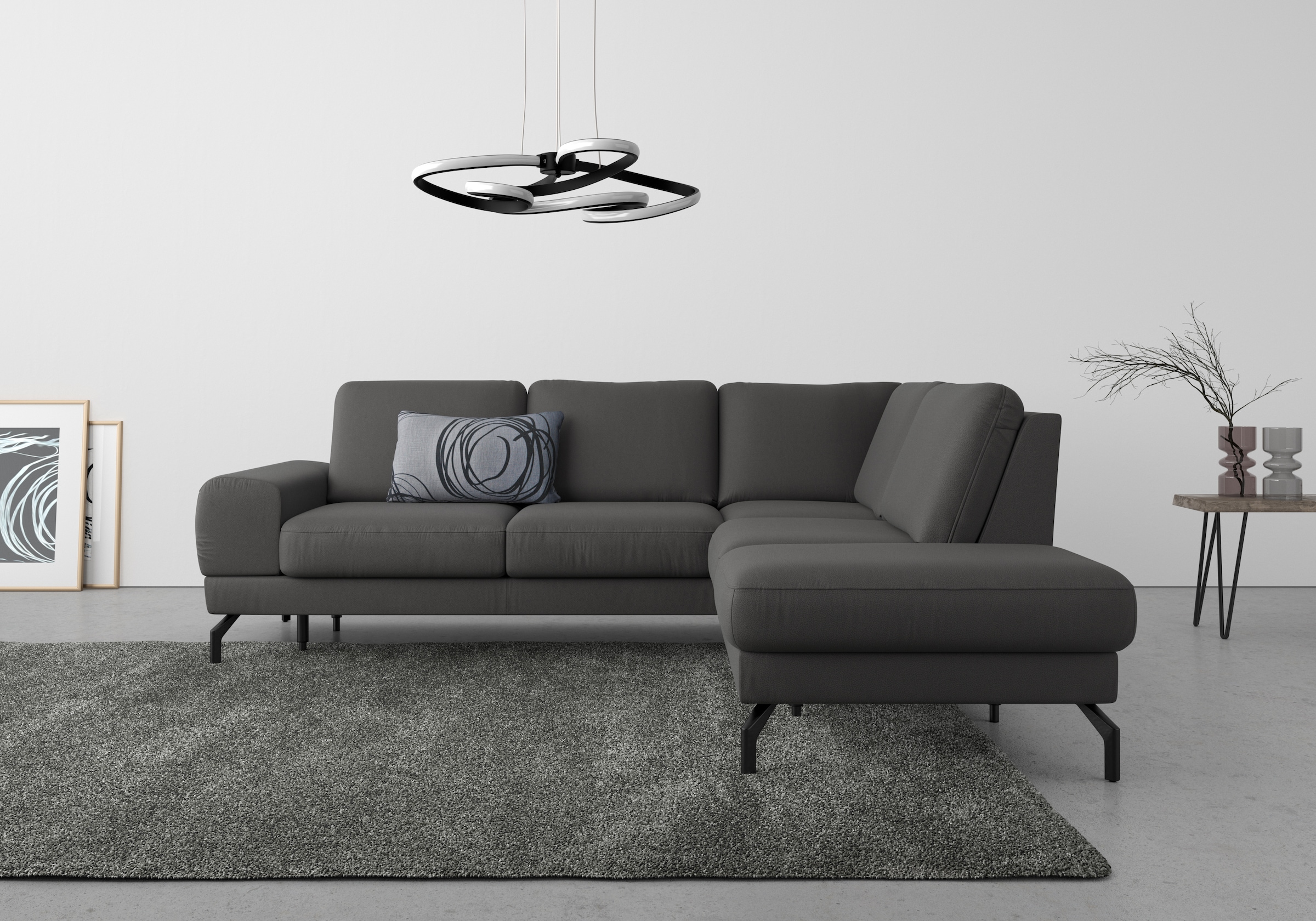 sit&more Ecksofa »Cinturo L-Form«, inklusive Sitztiefenverstellung und Federkern, Sitzhöhe 48 cm