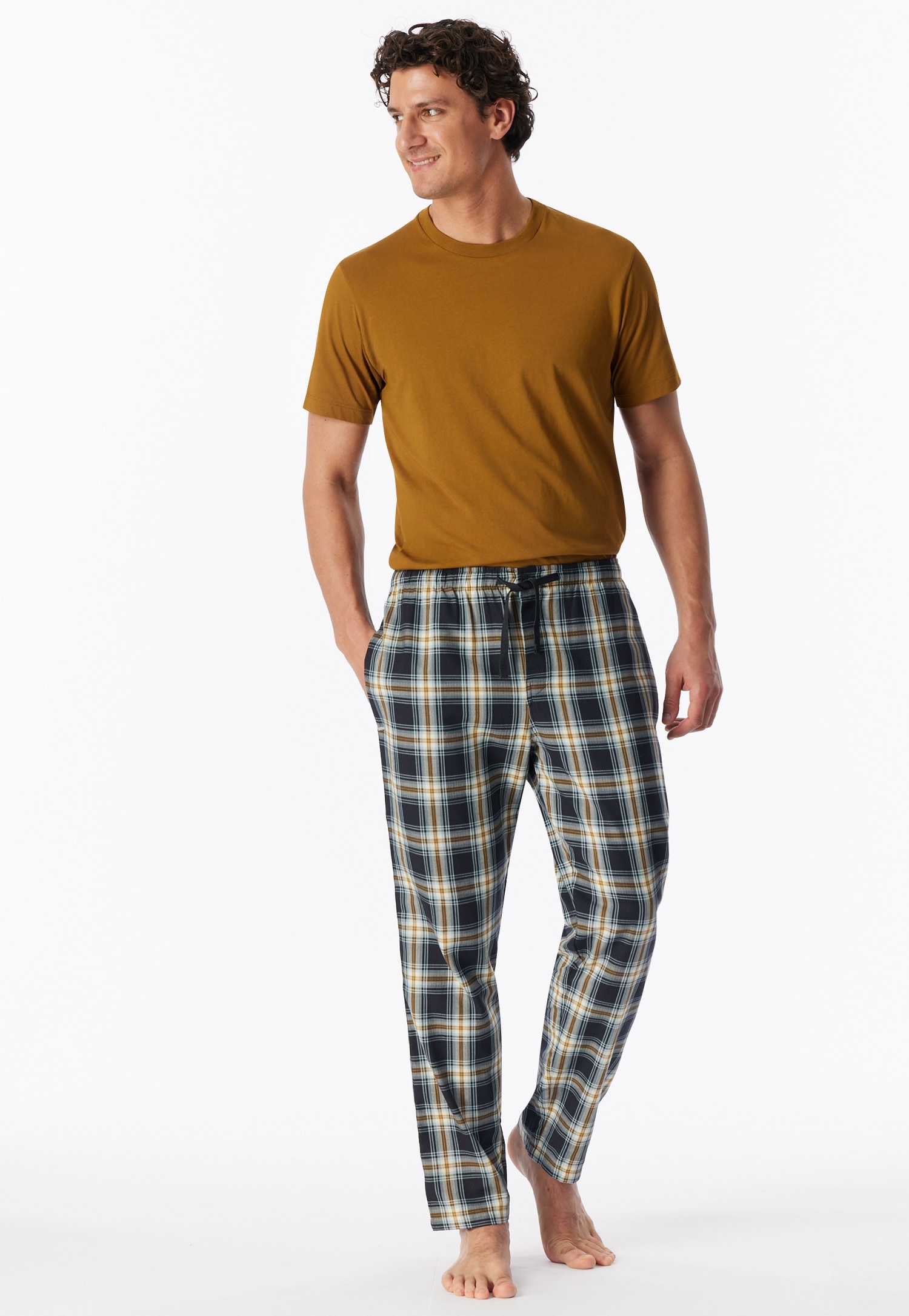 Schiesser Pyjamahose »Mix + Relax«  funktionale Knopfleiste, Bindeband, seitliche Taschen