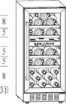 Hanseatic Weinkühlschrank »HWC31GCIA«, für 31 Standardflaschen á 075l, unterbaufähig