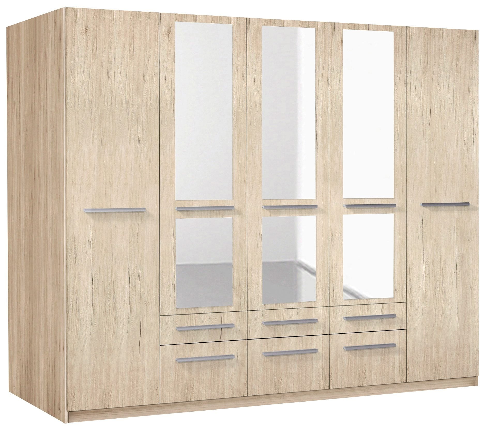 priess Kleiderschrank "Schrank Garderobe Wäscheschrank Barcelona in 5 Breiten" viel Stauraum, geräumige Schubkästen, mit Spiegel, MADE IN GERMANY
