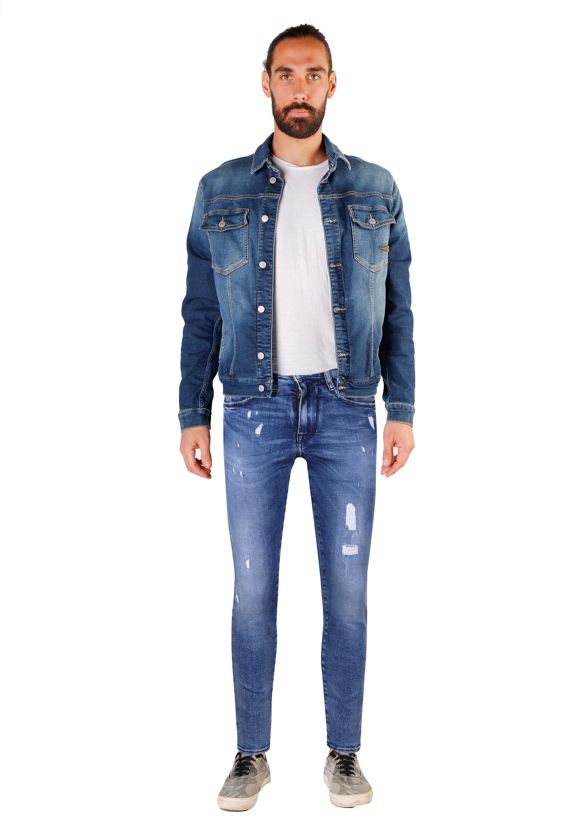 Le Temps Des Cerises Slim-fit-Jeans, im modischen Used-Look