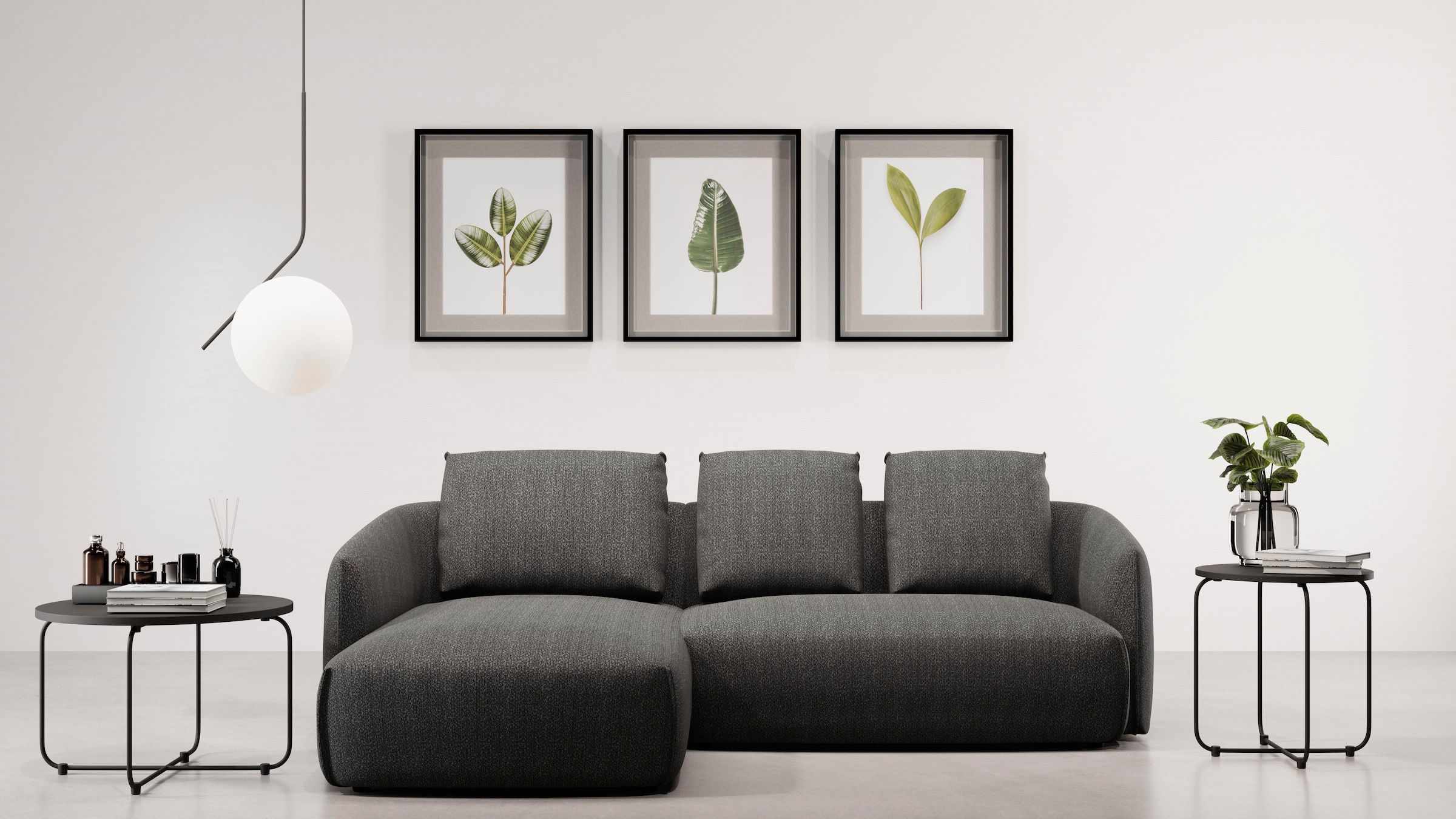 TRENDMANUFAKTUR Ecksofa "Shawn elegantes Designsofa, Breite 232cm, L-Form" bequem, organischer Form, mit hochwertigem Bezug