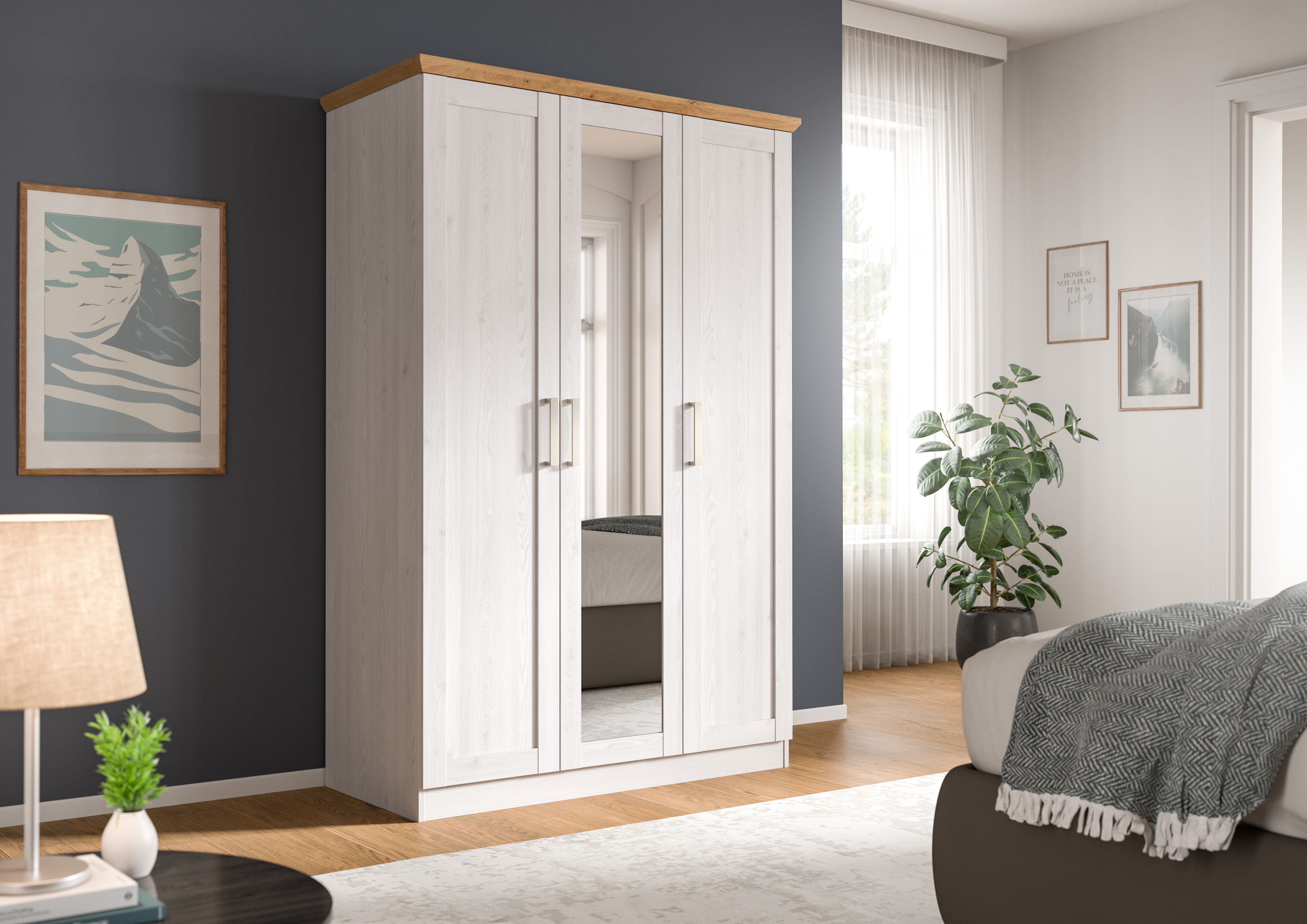 Home affaire Kleiderschrank "FLORENZ, Kleiderschrank inkl. 1 Kleiderstange" günstig online kaufen