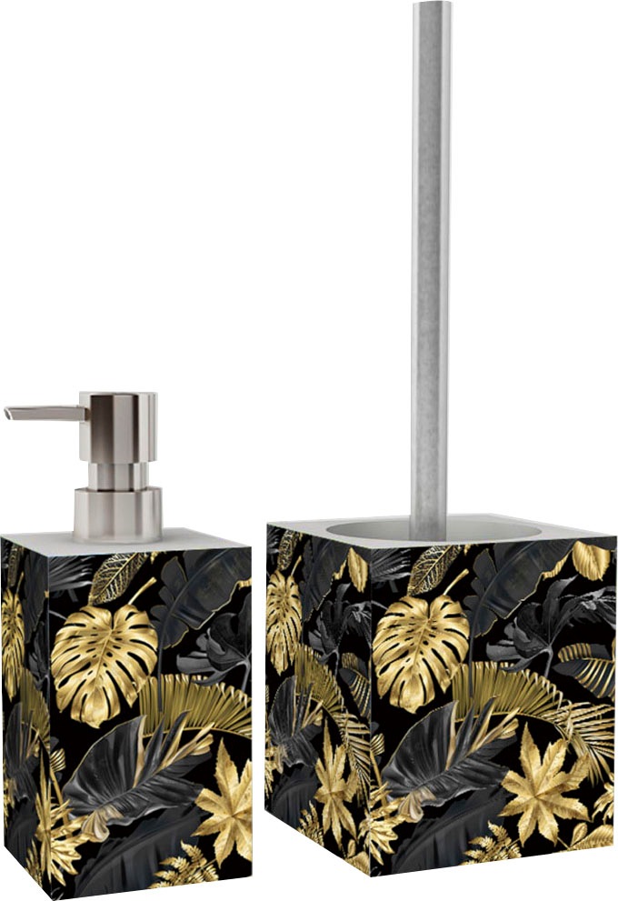 Sanilo Badaccessoire-Set "Golden Leaves" modernes Design, kräftige farben, günstig online kaufen