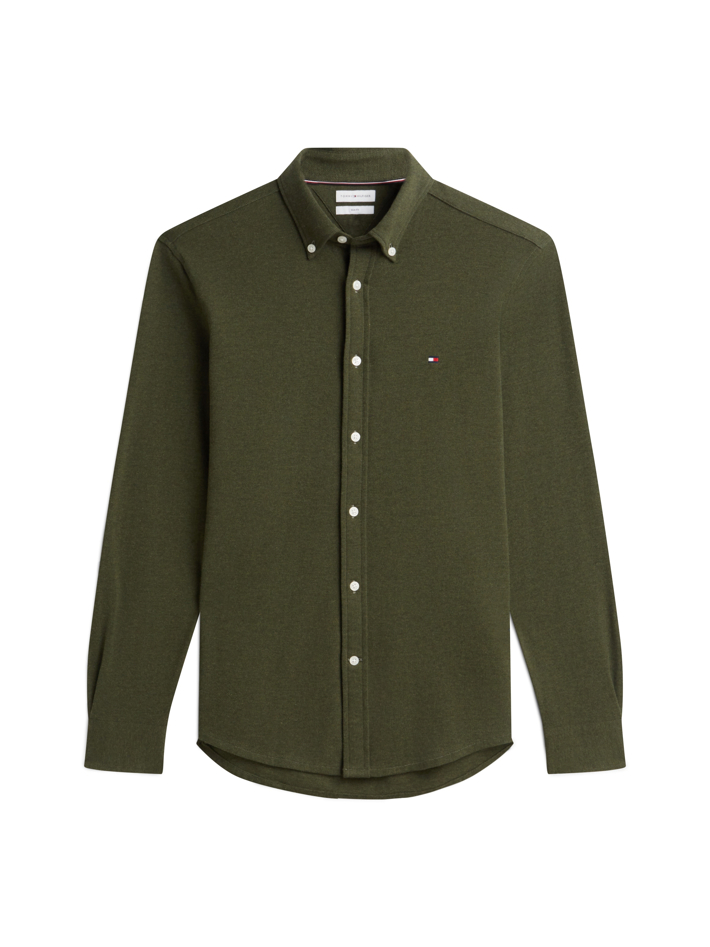 Tommy Hilfiger "KNITTED SHIRT" Button-down-Kragen, Slim Fit, Jersey-Qualität