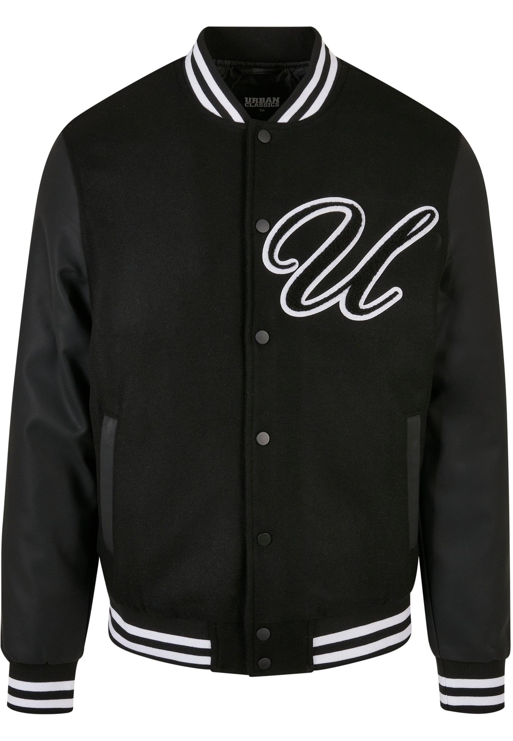 Urban Classics Herren College Jacke „Big U“ – Oversize Fit, Wollmix, Mit Kontrastärmeln