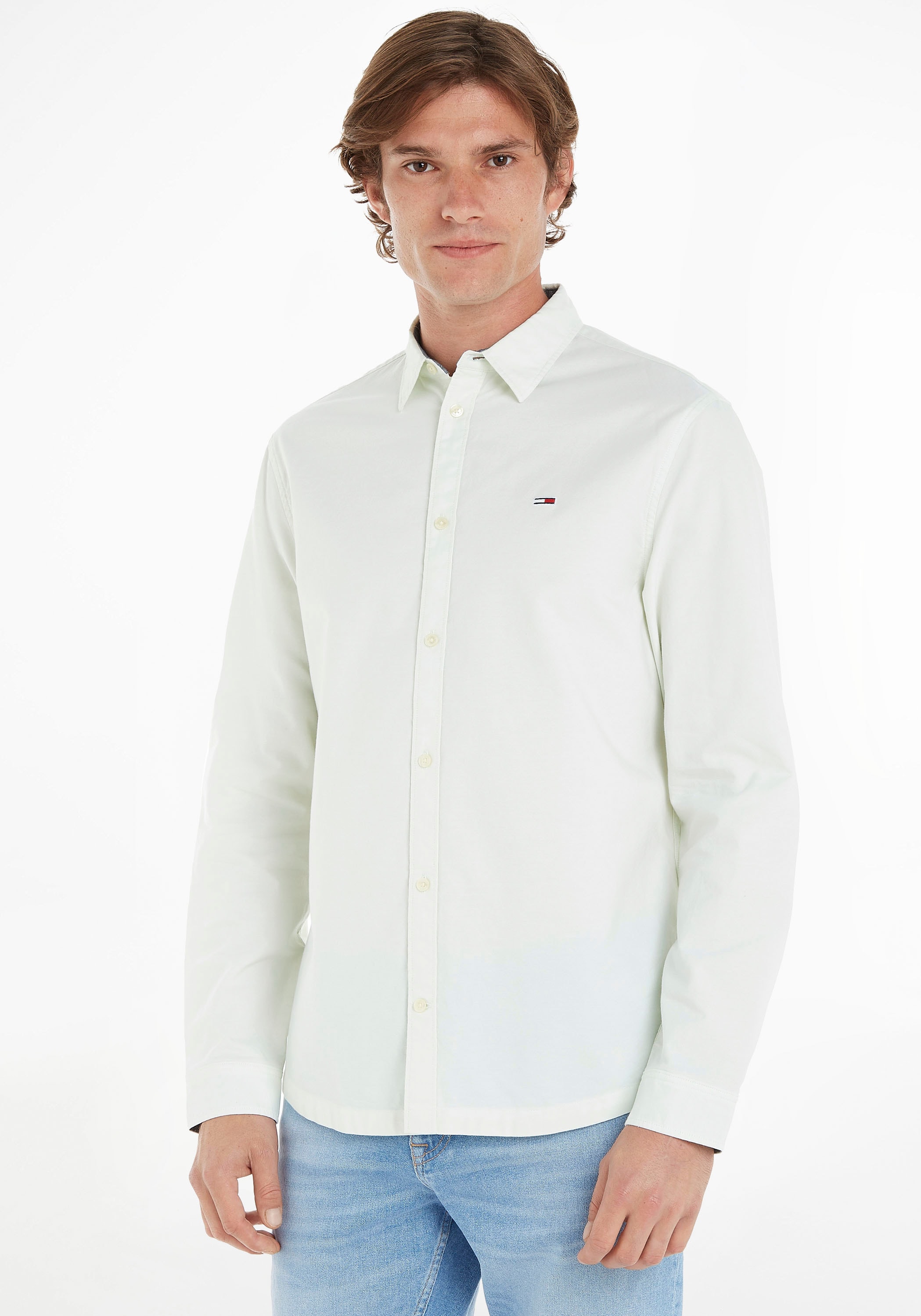 Tommy Jeans Langarmhemd SHIRT«, BAUR OXFORD »TJM kaufen | ▷ mit Knopfleiste CLASSIC