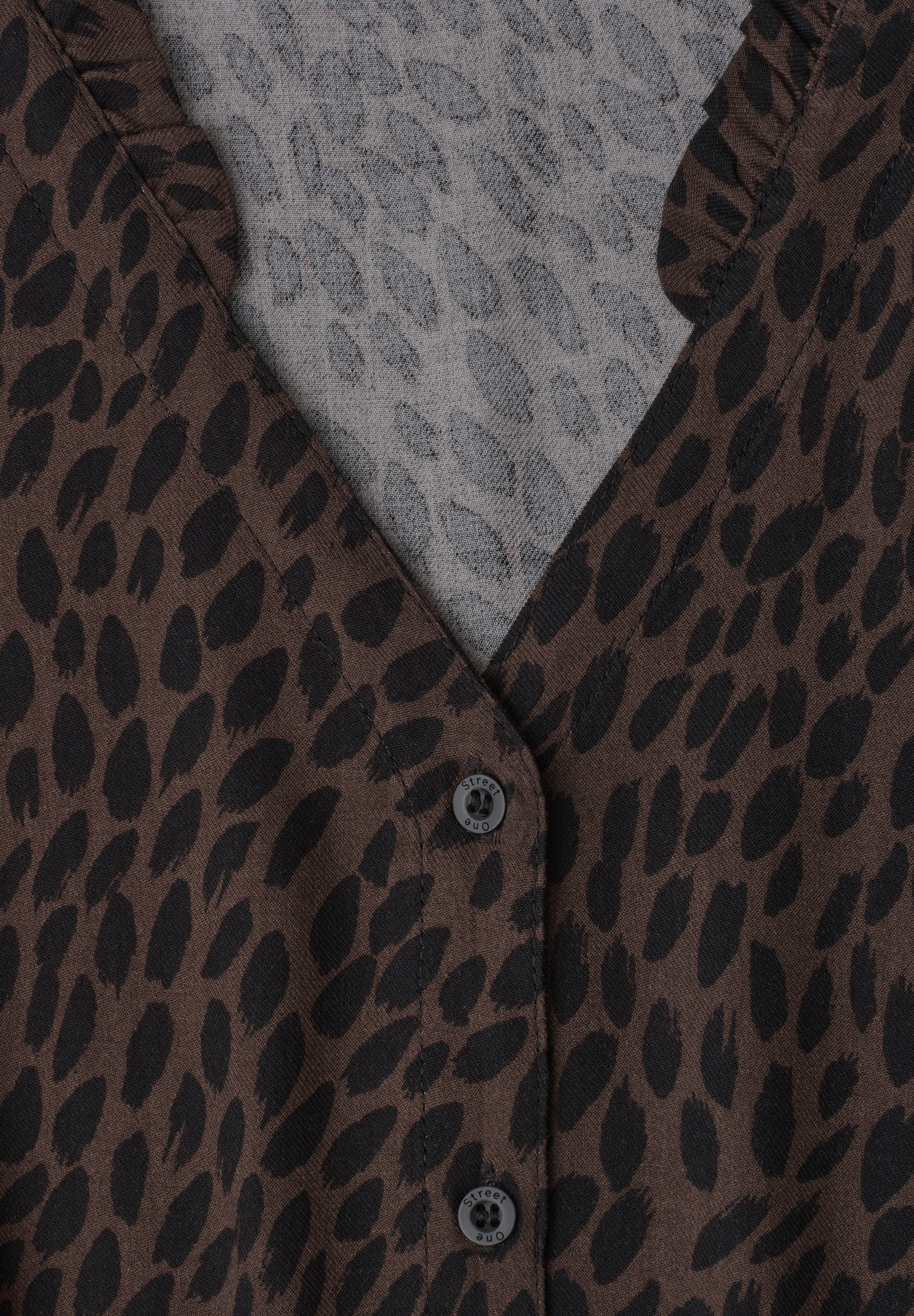 STREET ONE Midikleid Ohne Taschen mit Animal Print-Mix
