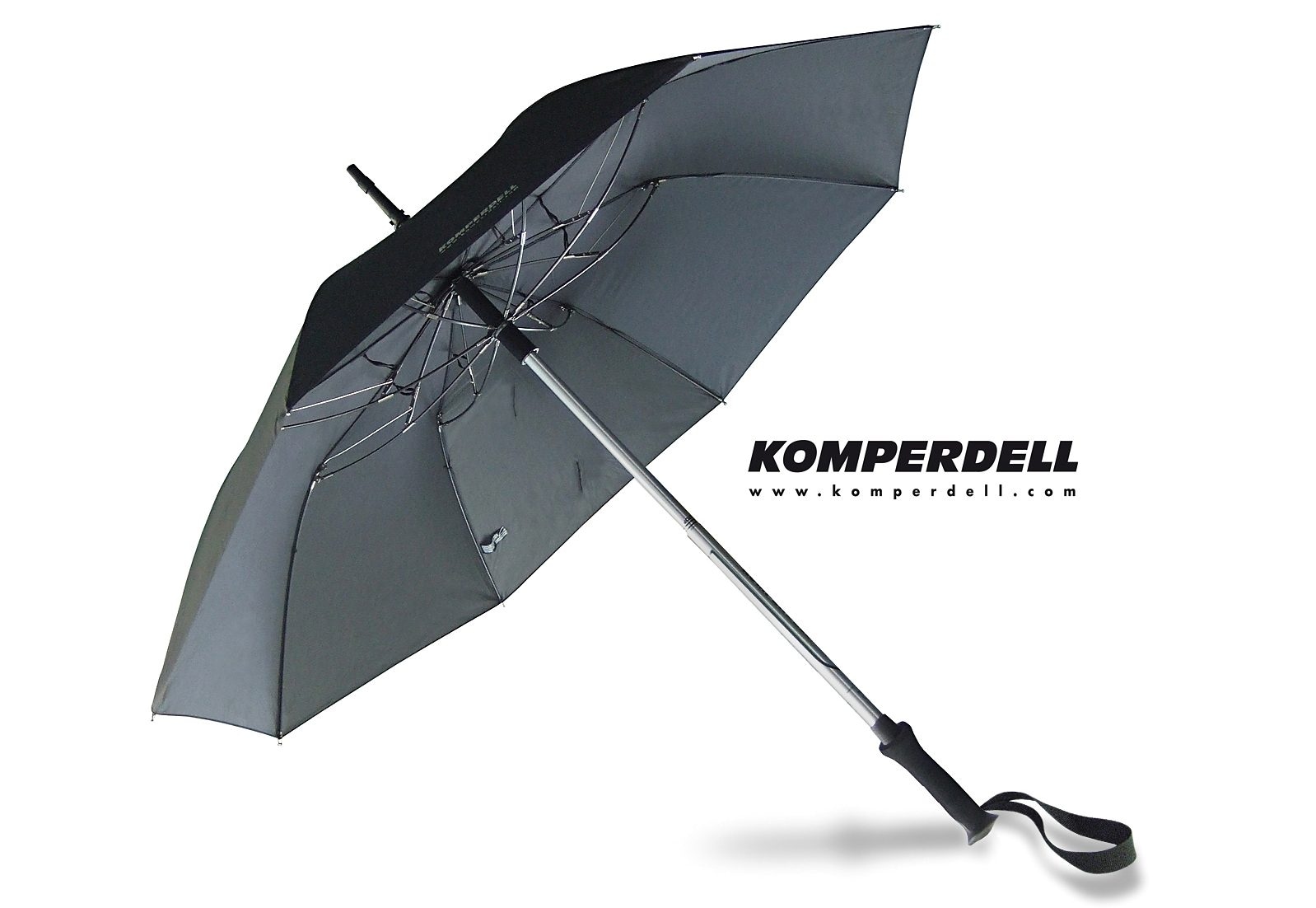 EuroSCHIRM® Stockregenschirm »KOMPERDELL Teleskop-Wanderstock m. integriertem Schirm«, mit integriertem, teleskopierbaren Komperdell-Wanderstock