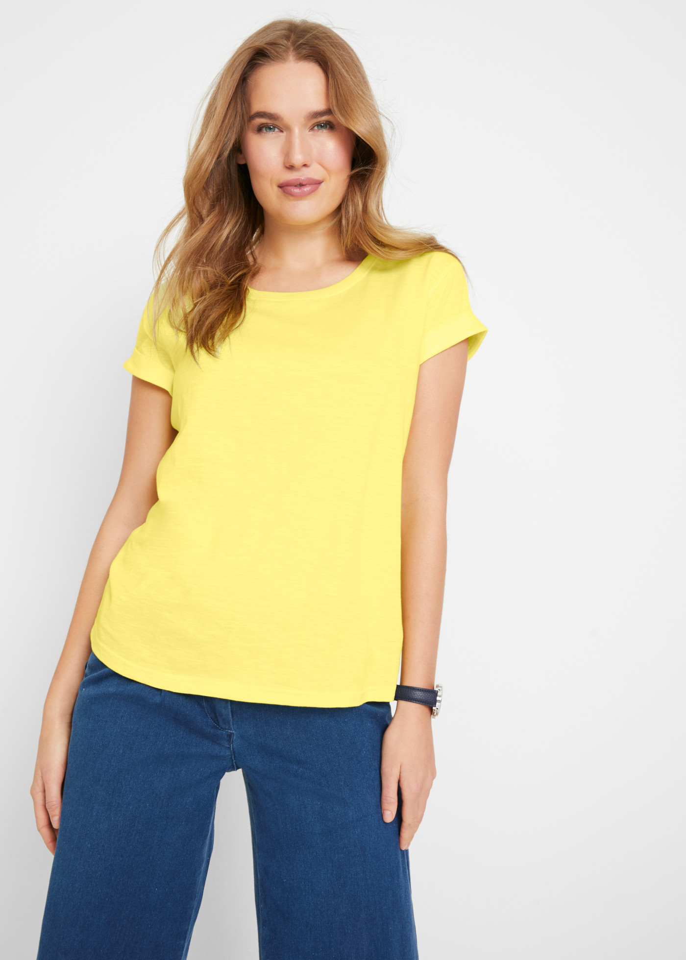bonprix T-Shirt "Boxy-Shirt" 1 lockere, figurumspielende Passform, Kurzarm, Rundhalsausschnitt