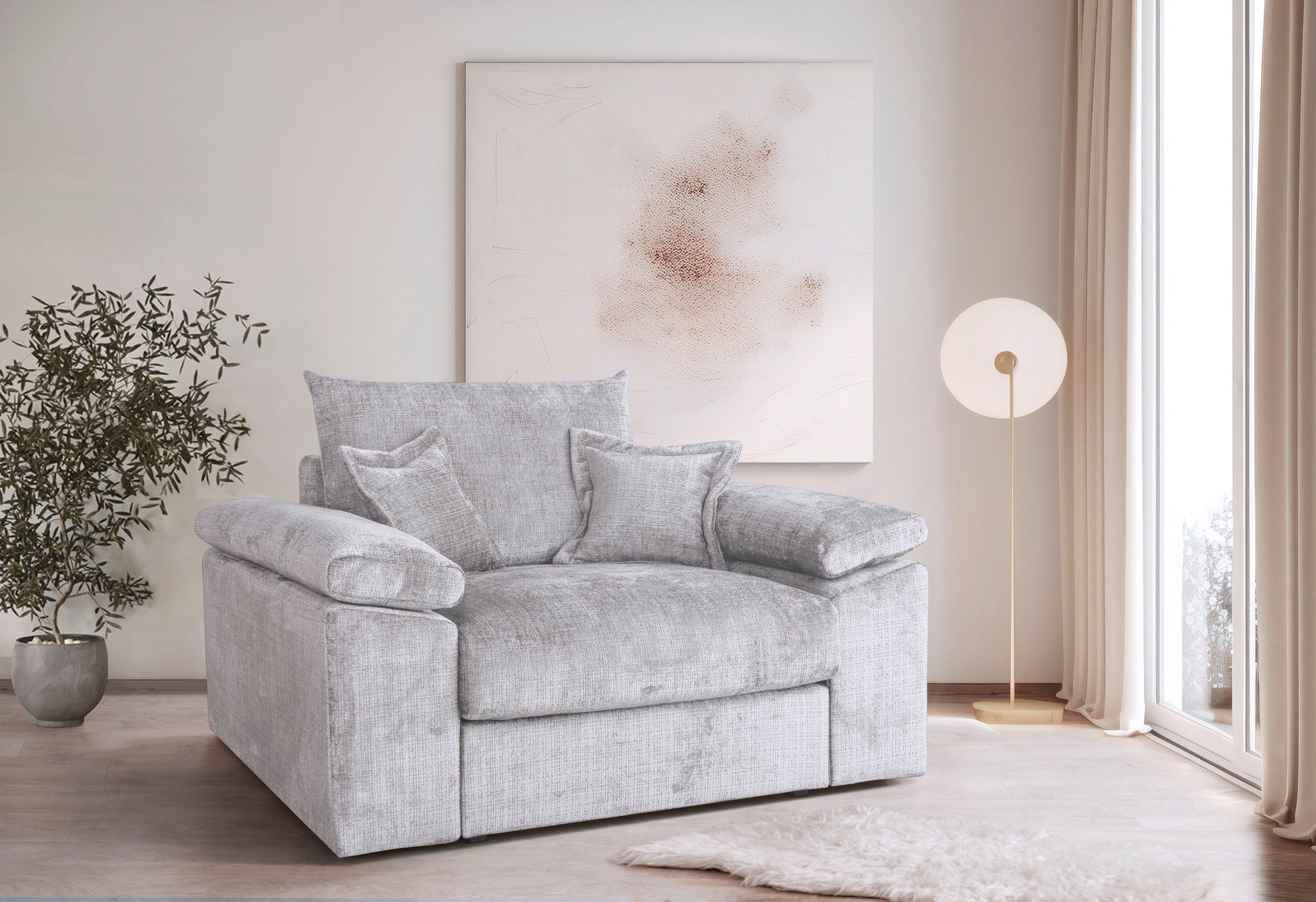 OTTO home XXL-Sessel "Soft&Cosy, B: 151 cm - OTTO. Verlässliche Qualität." Mega-Sessel, Cord oder Chenille-Struktur,mit 2 Zierkissen