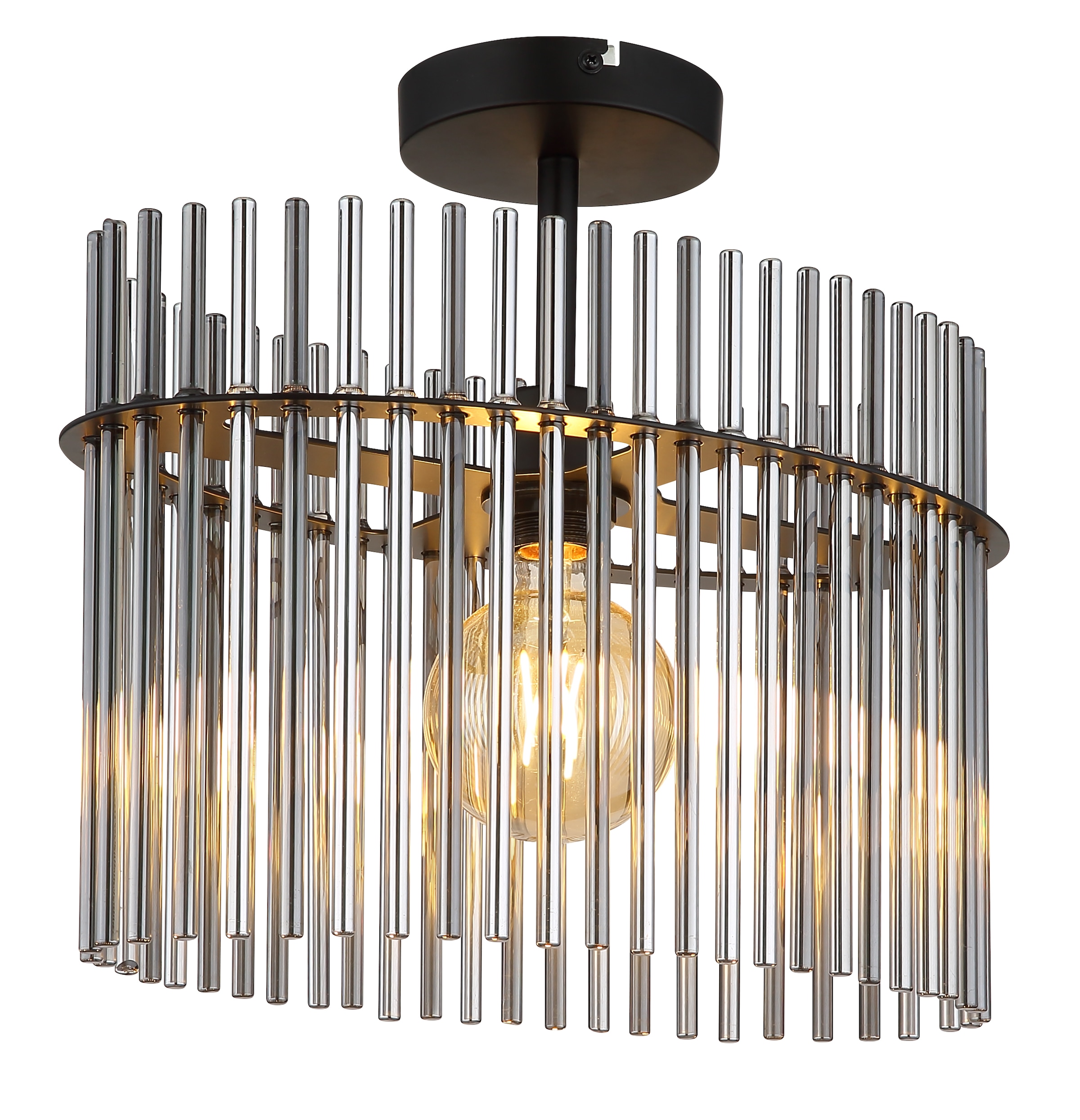 GLOBO LIGHTING Deckenleuchte »GORLEY« E27 1 Stk. Deckenlampe Glasstäbe rauchfarben LxBxH: 400x220x340mm