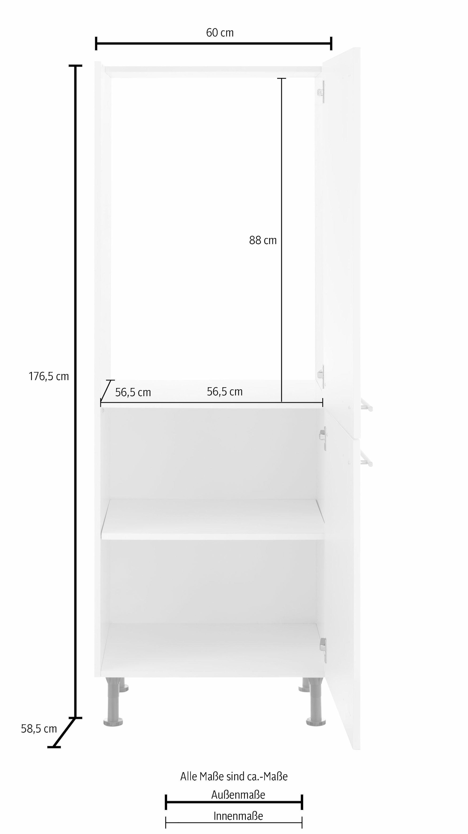 88 cm 60 »Bern«, 176 bestellen | BAUR breit, hoch, Nischenmaß Stellfüße, Kühlumbauschrank cm höhenverstellbare OPTIFIT