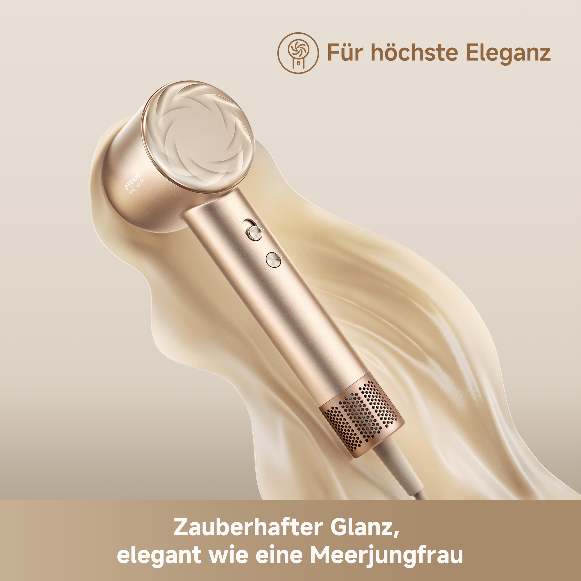 Dreame Haartrockner »Glory Mix«, 1600 W, 3 Aufsätze, Vielseitige Aufsätze, Überhitzungsschutz, schnelles Trocknen