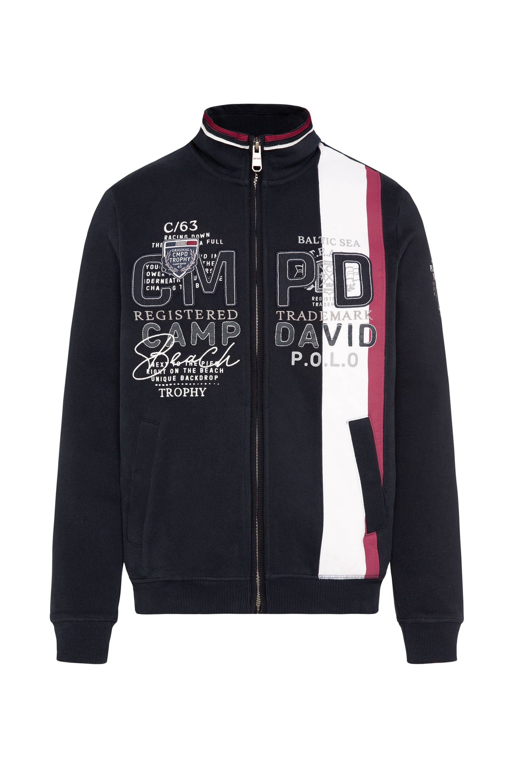 CAMP DAVID Sweatjacke, mit Stehkragen