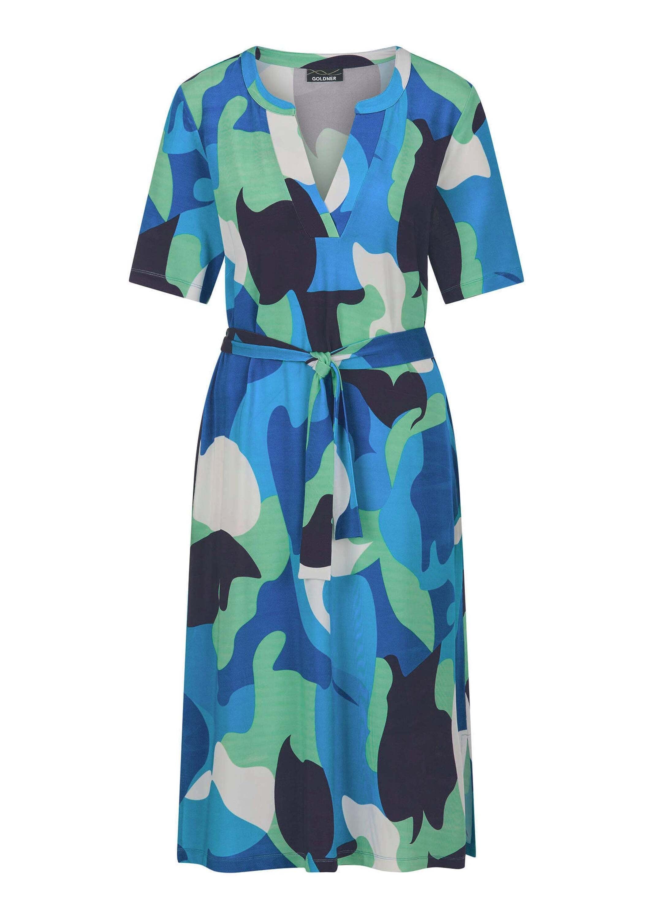 GOLDNER Sommerkleid "Kurzgröße Jerseykleid mit Bindeband und Taschen" günstig online kaufen