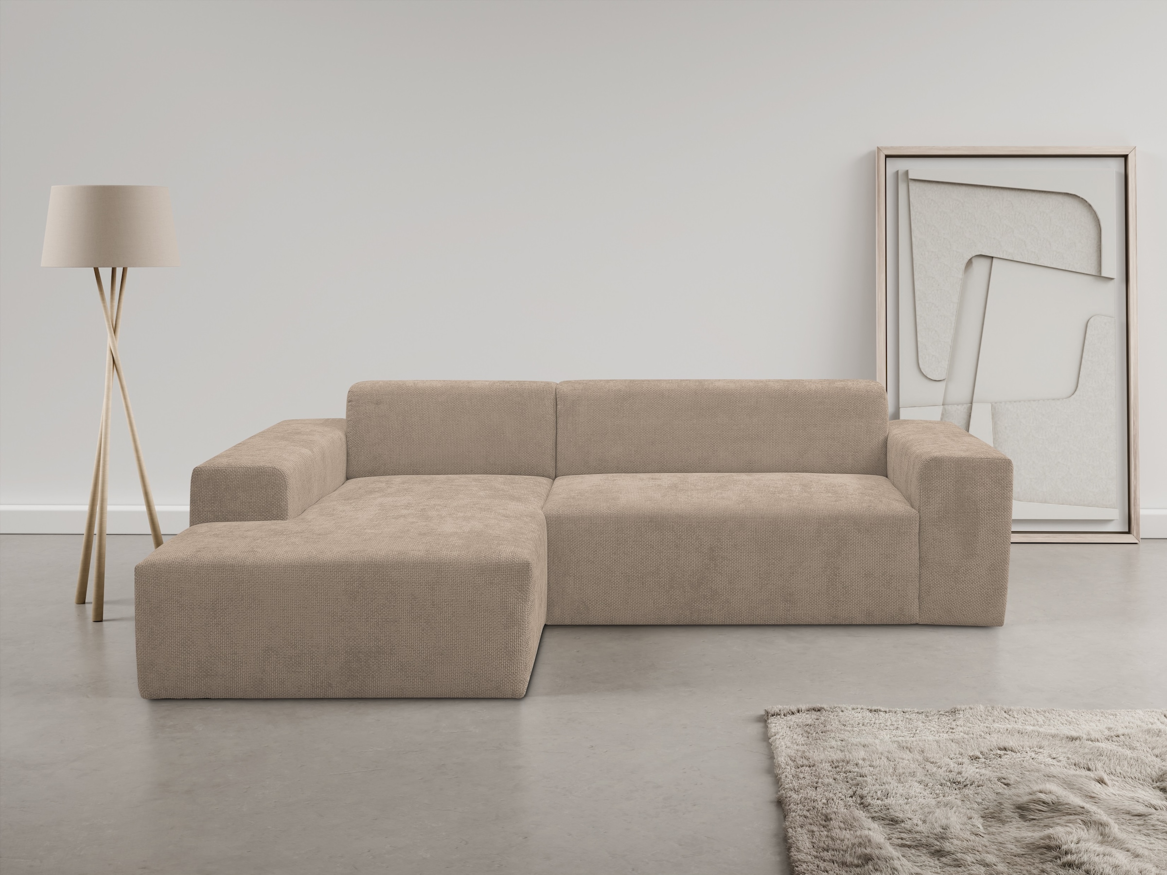 WERK2 Ecksofa "Zeus-L modern & zeitlos, Breite 253 cm, bequemes Sofa" Curvy günstig online kaufen