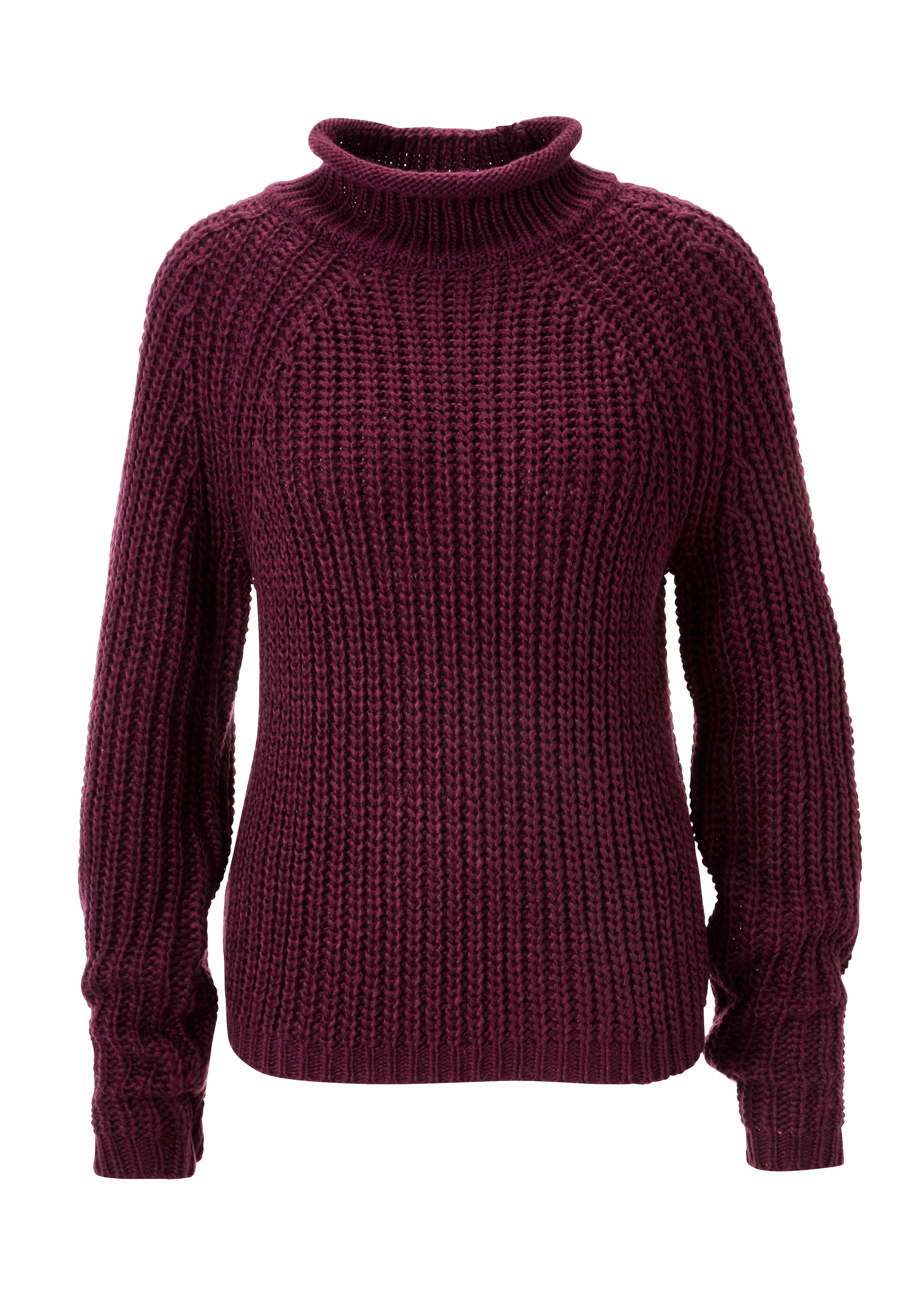 Aniston CASUAL Strickpullover, mit Rollkante am Stehkragen
