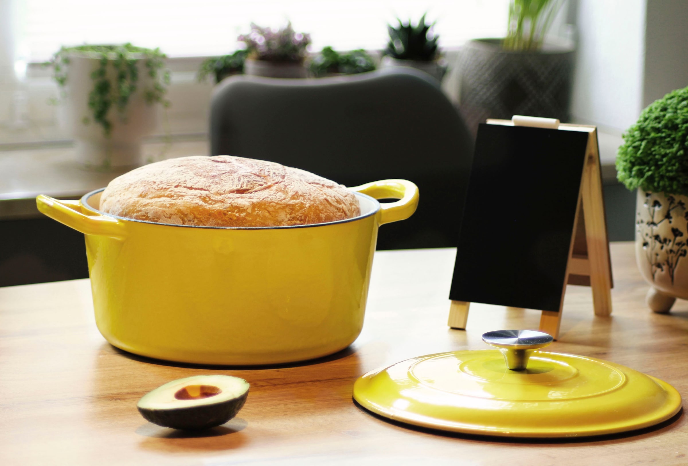 ECHTWERK Kochtopf », Brotbacktopf, Schmortopf«, Gusseisen-Emaille, (1 tlg.), f. Backöfen, Grill, BBQ Induktion, 3,5 Liter, Ø 23,5 cm