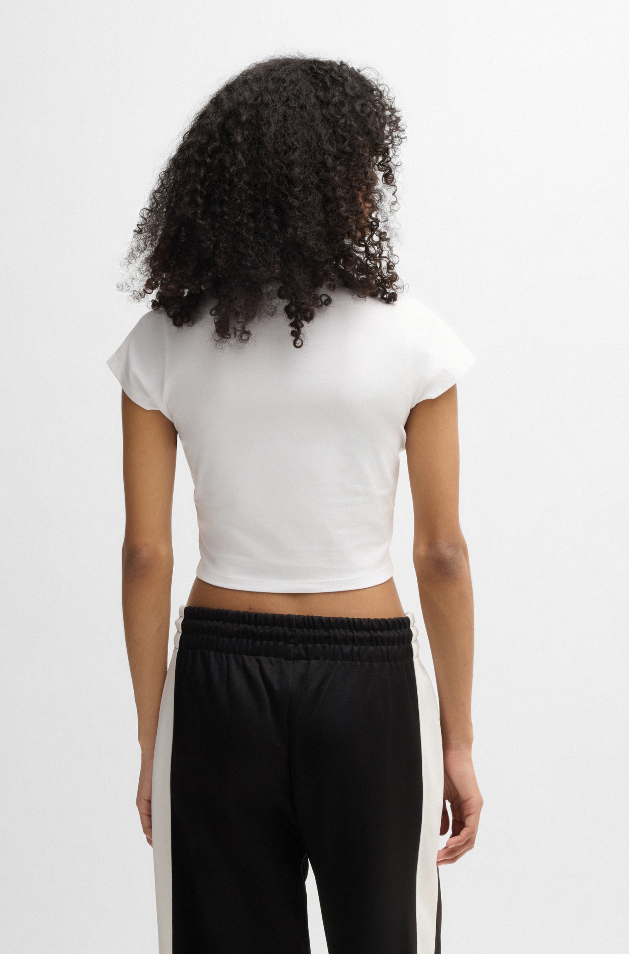 HUGO Blue T-Shirt Dome mit Logo Straß Glitzer Design günstig online kaufen