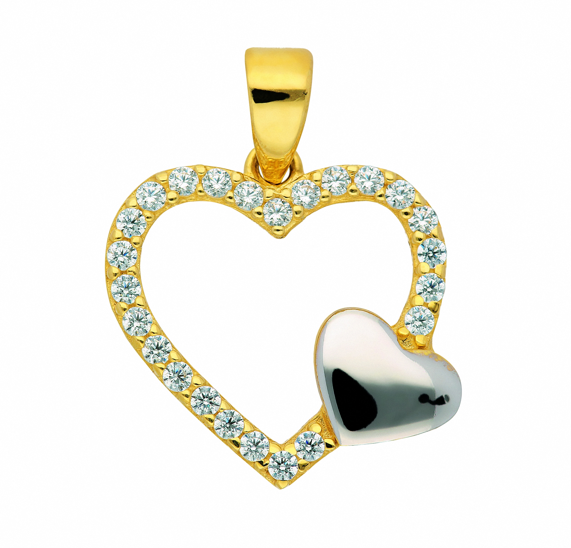 Zirkonia«, mit online Schmuckset mit Set - Herz Kette Anhänger kaufen Halskette Adelia´s Gold BAUR »333 mit Anhänger |