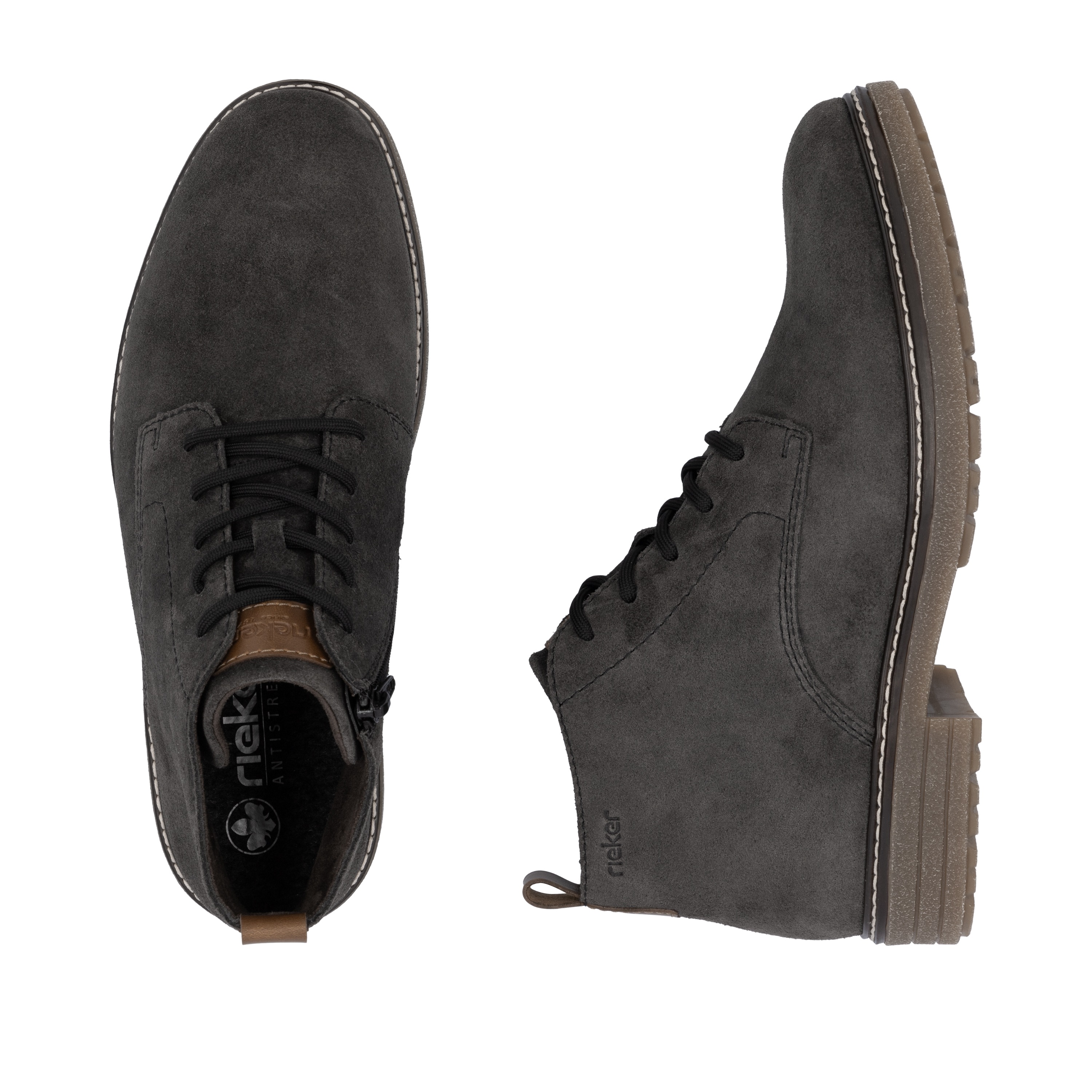 Thumbnail - Rieker Schnürstiefelette Schnürboots, Workerboots, Profilsohle, mit Anziehlasche