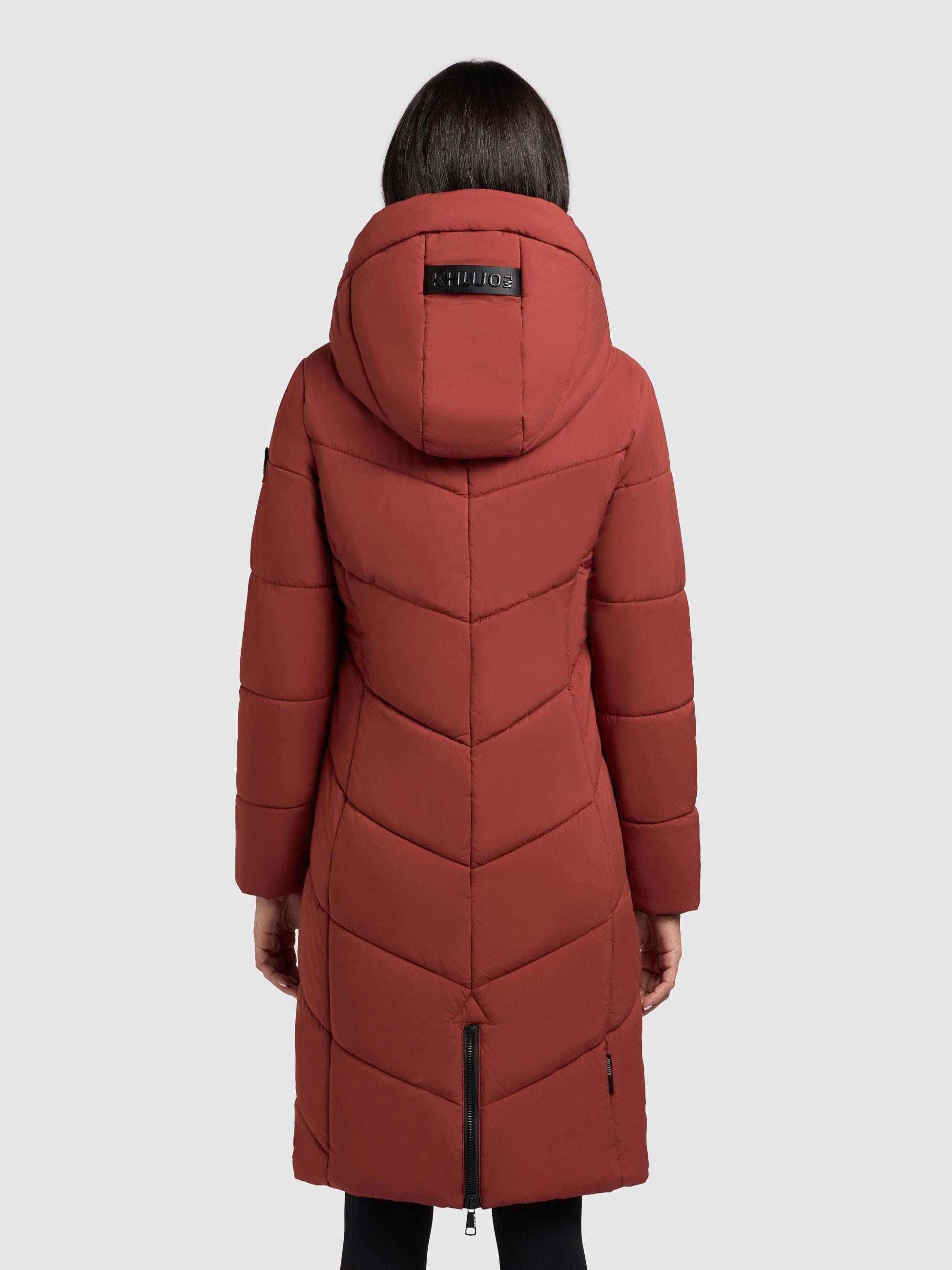 khujo Wintermantel »Aribay4 Light-YM«, Winter Steppmantel mit Kapuze und Gehschlitz