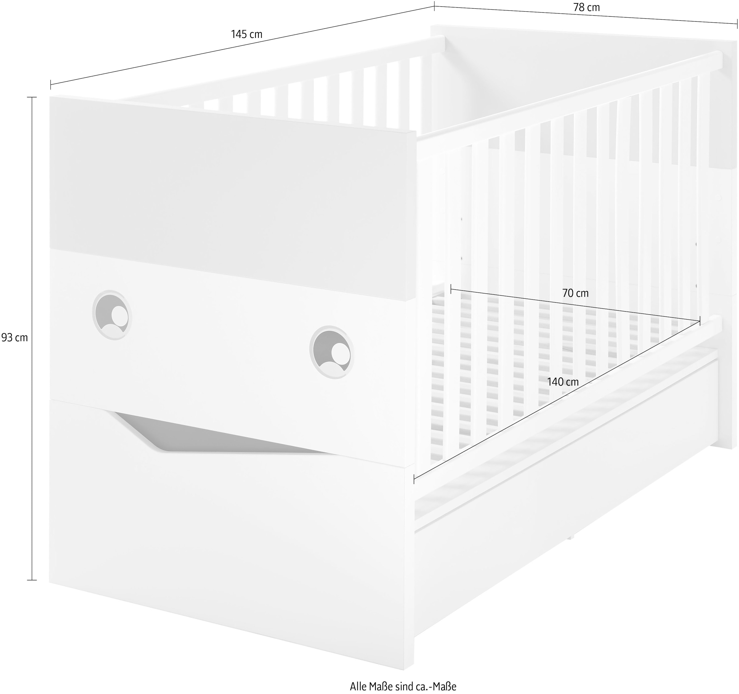 GALLERY M die BAUR Babyzimmer-Komplettset Musterring Kleiderschrank, inkl. (Set, 1 by kaufen Wickelkommode | breiter Unterstellregal St.), »Till«, branded 5 für