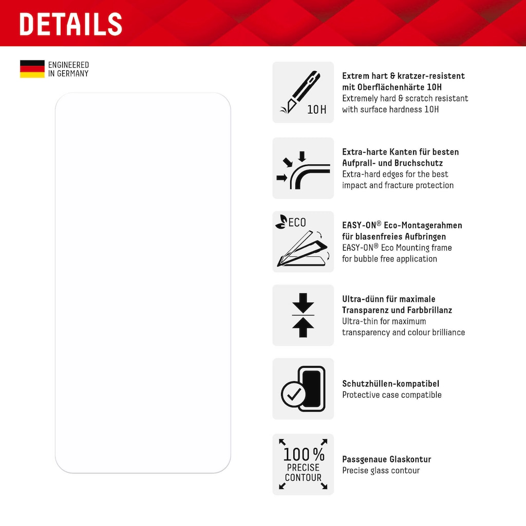 Displex Displayschutzglas »Real Glass + Case - Samsung Galaxy S23«, für Samsung Galaxy S23