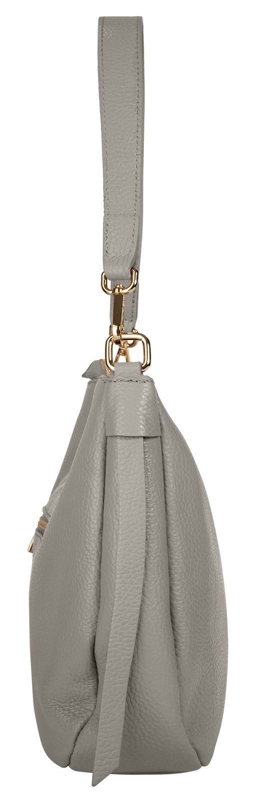 Umhängetasche CLUTY, Damen, Gr. B/H/T: 31cm x 24cm x 7cm onesize, grau, Leder, leicht glänzend, unifarben, Taschen Umhängetasche, echt Leder, Made in Italy 3