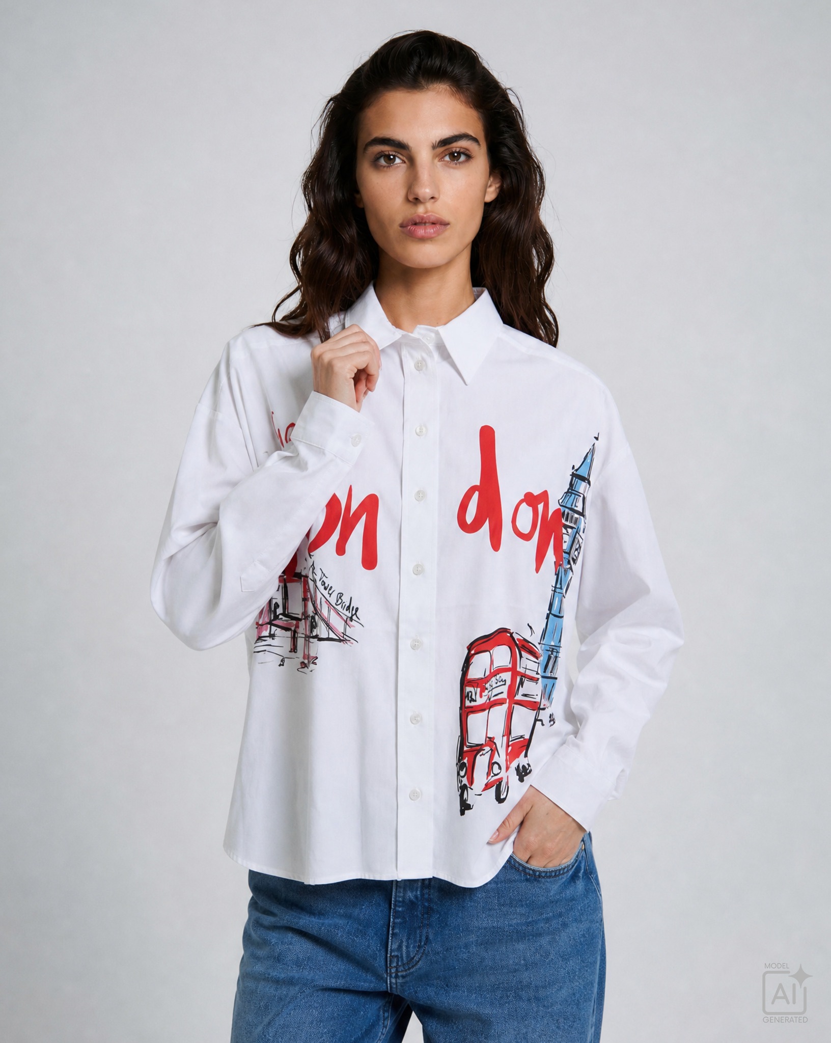 Milano Italy Langarmbluse mit Print