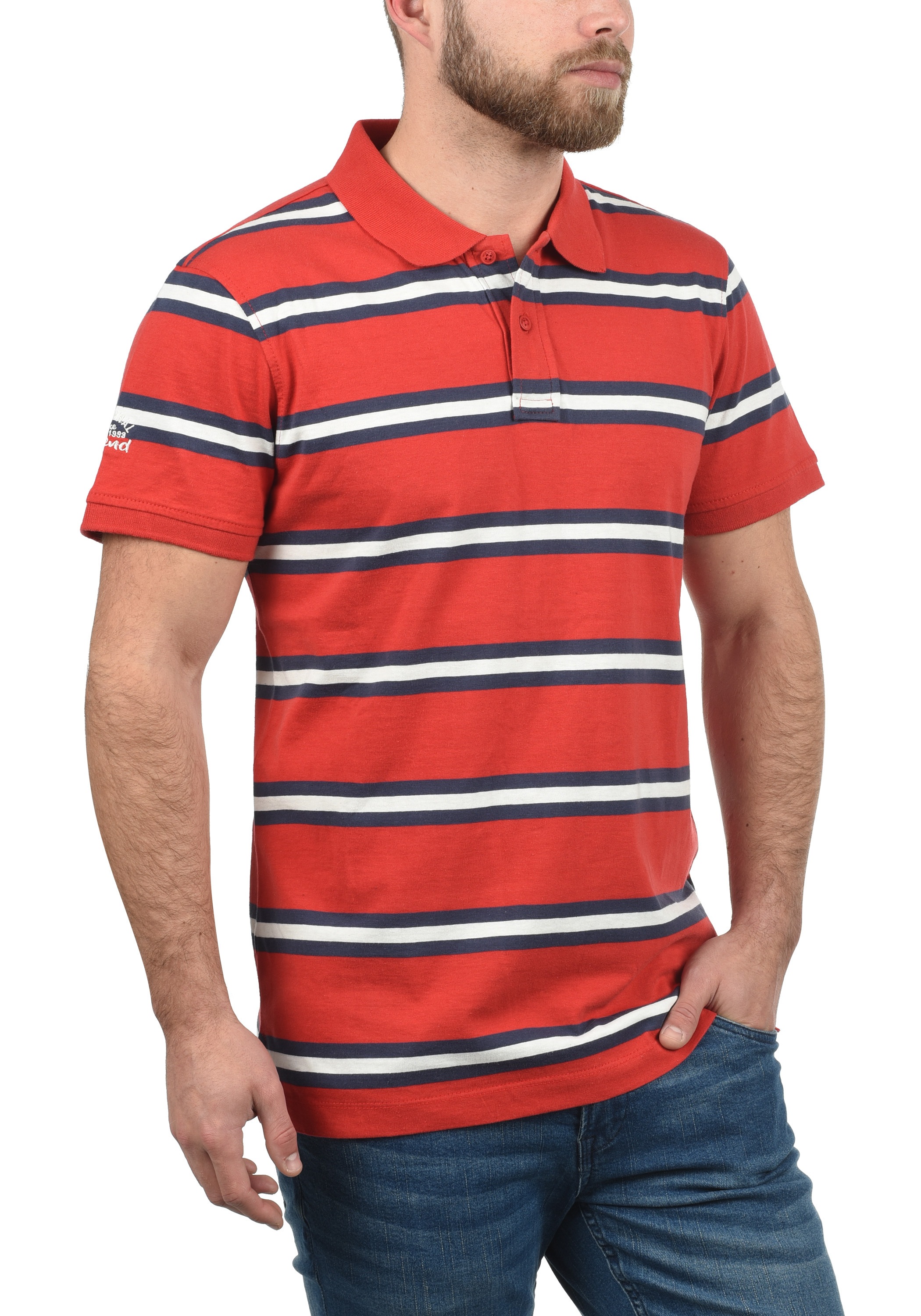 Blend Poloshirt "BHPique", Klassisches Polo-Shirt mit Streifen günstig online kaufen