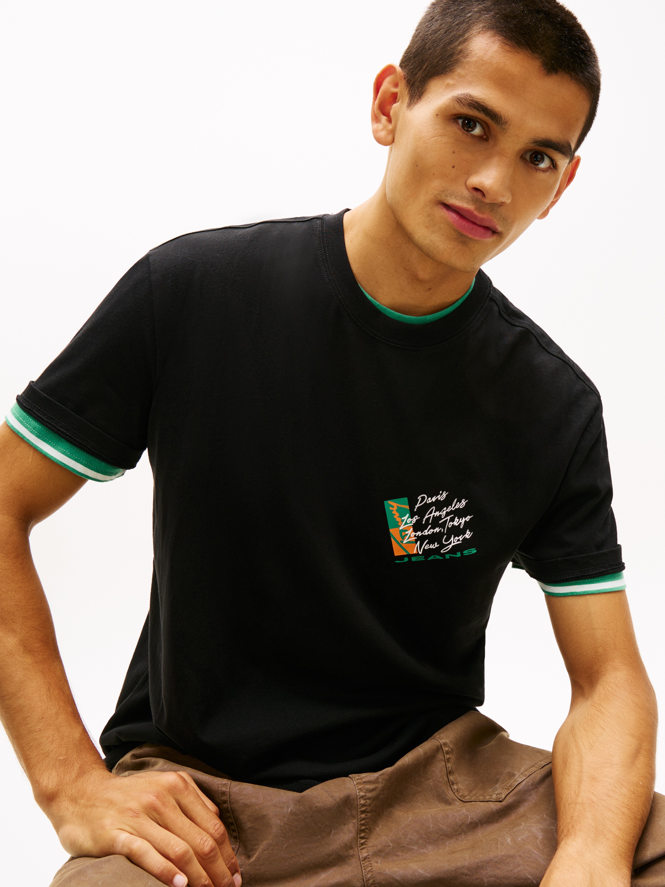 Tommy Jeans T-Shirt "TJM REGULAR FIT SIGN SHIFT" mit Tommy-Logo hinten, Jer günstig online kaufen